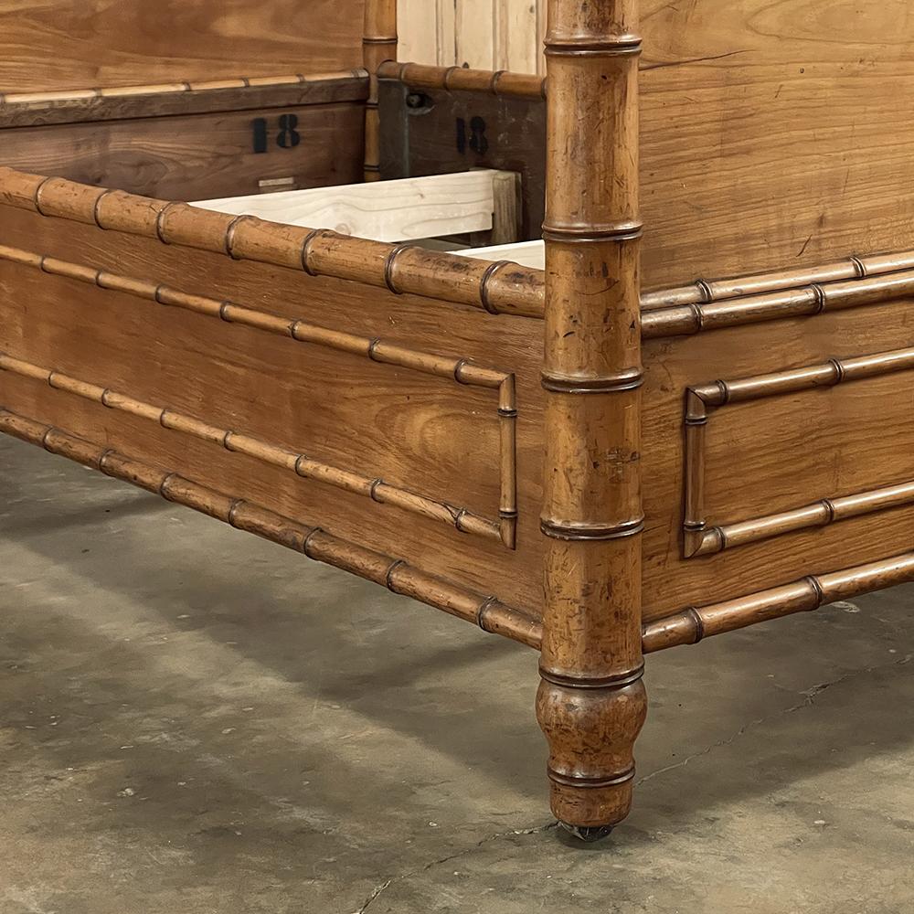 19th Century French Faux Bamboo Bed For Sale 2