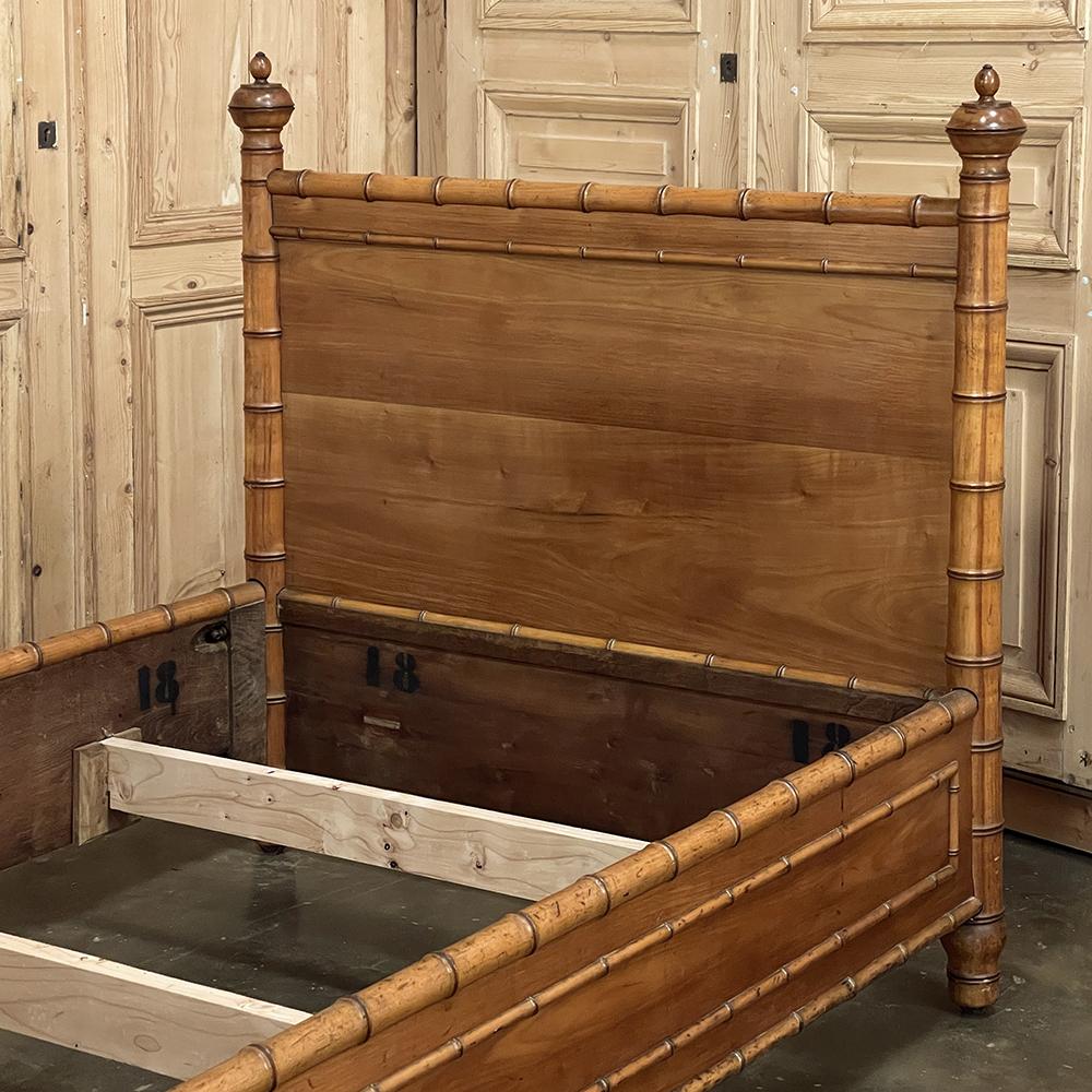 19th Century French Faux Bamboo Bed For Sale 4