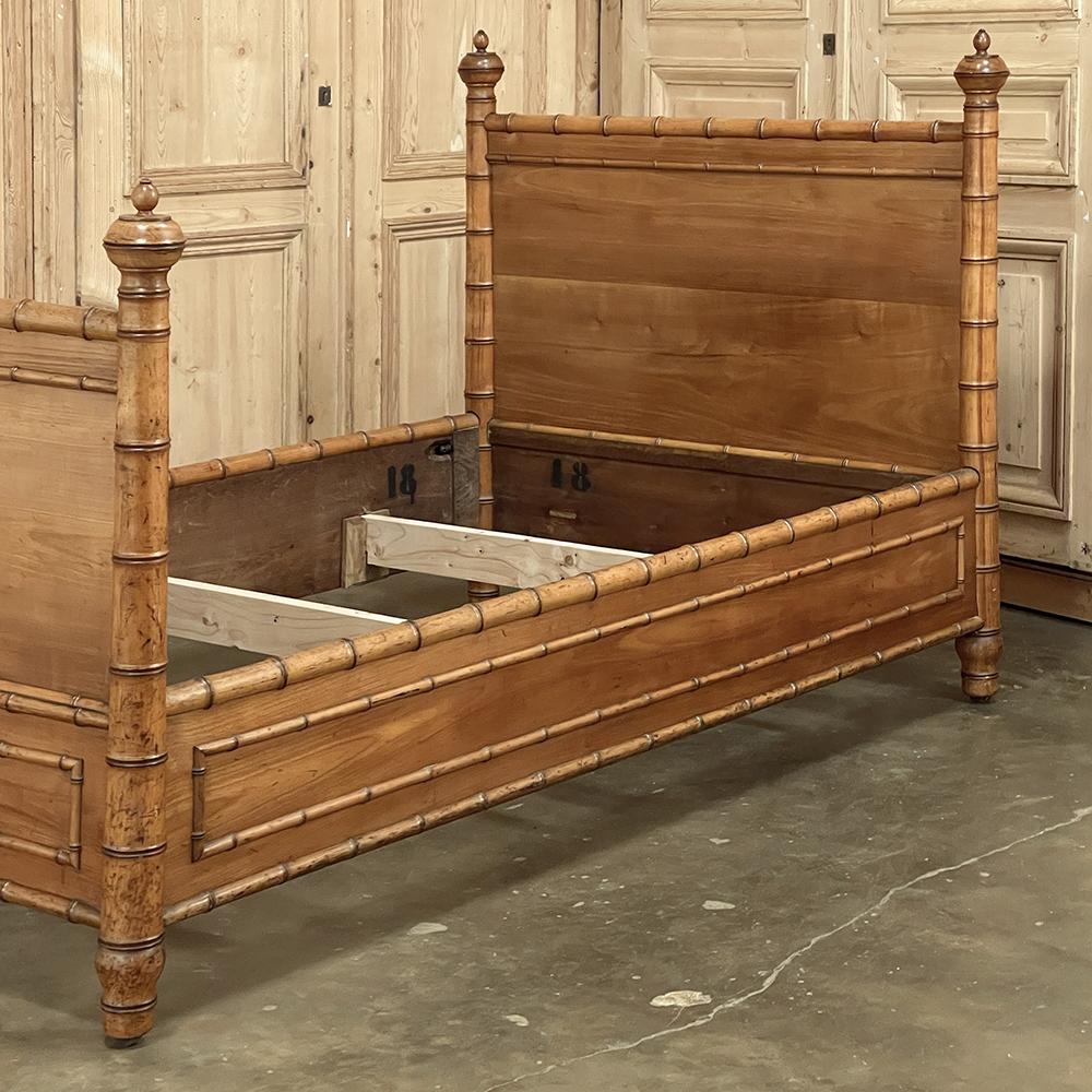 19th Century French Faux Bamboo Bed For Sale 5