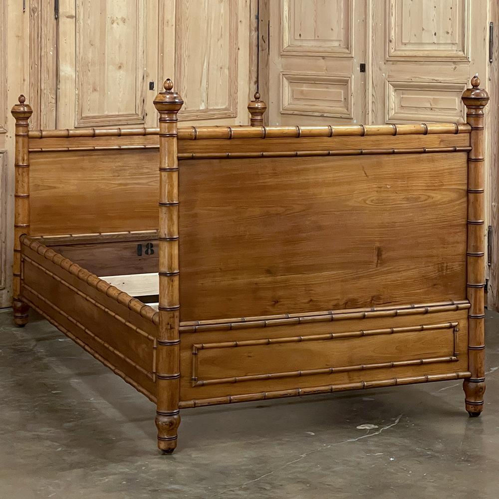 19th Century French Faux Bamboo Bed For Sale 8