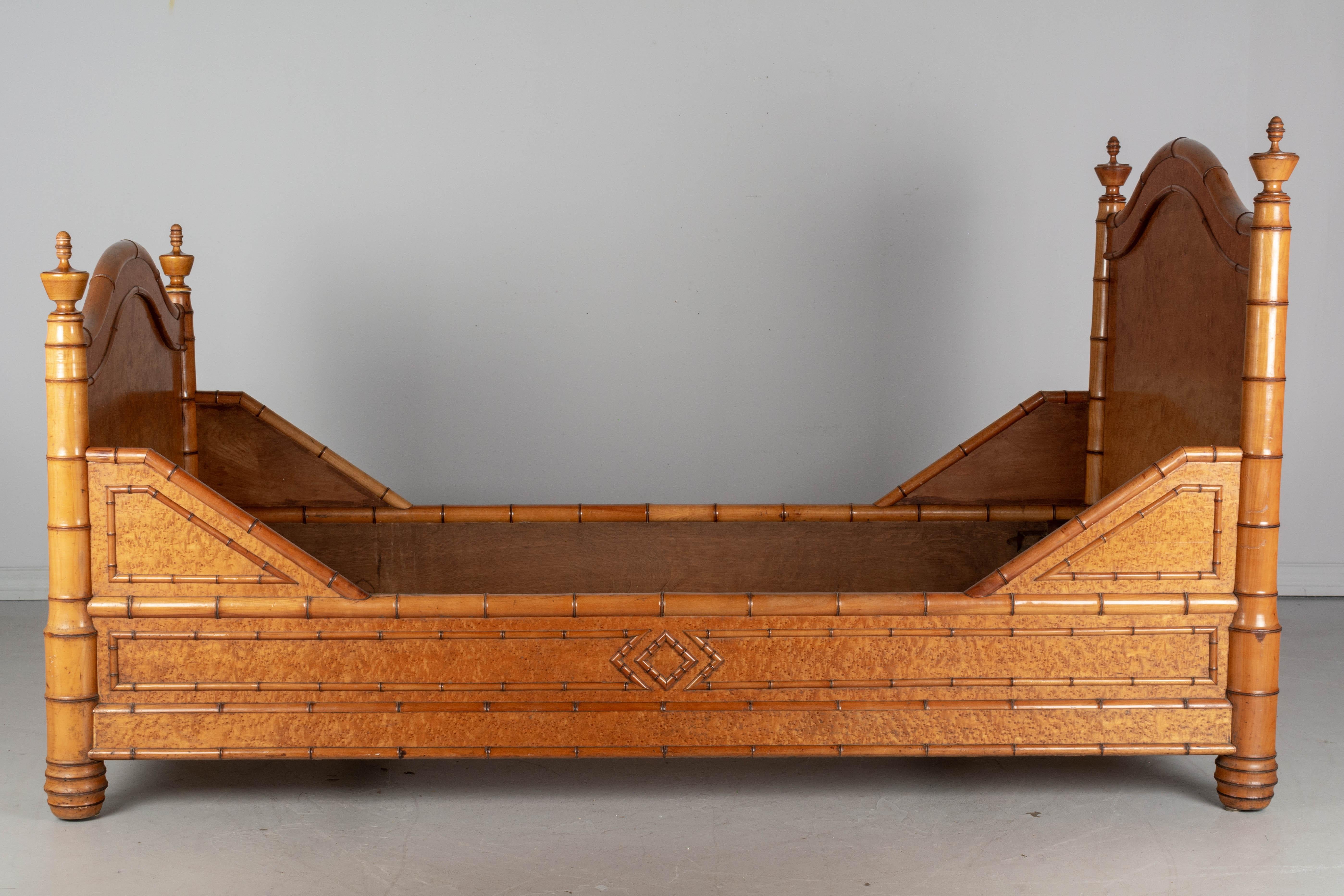 French Provincial 19th Century French Faux Bamboo Bed