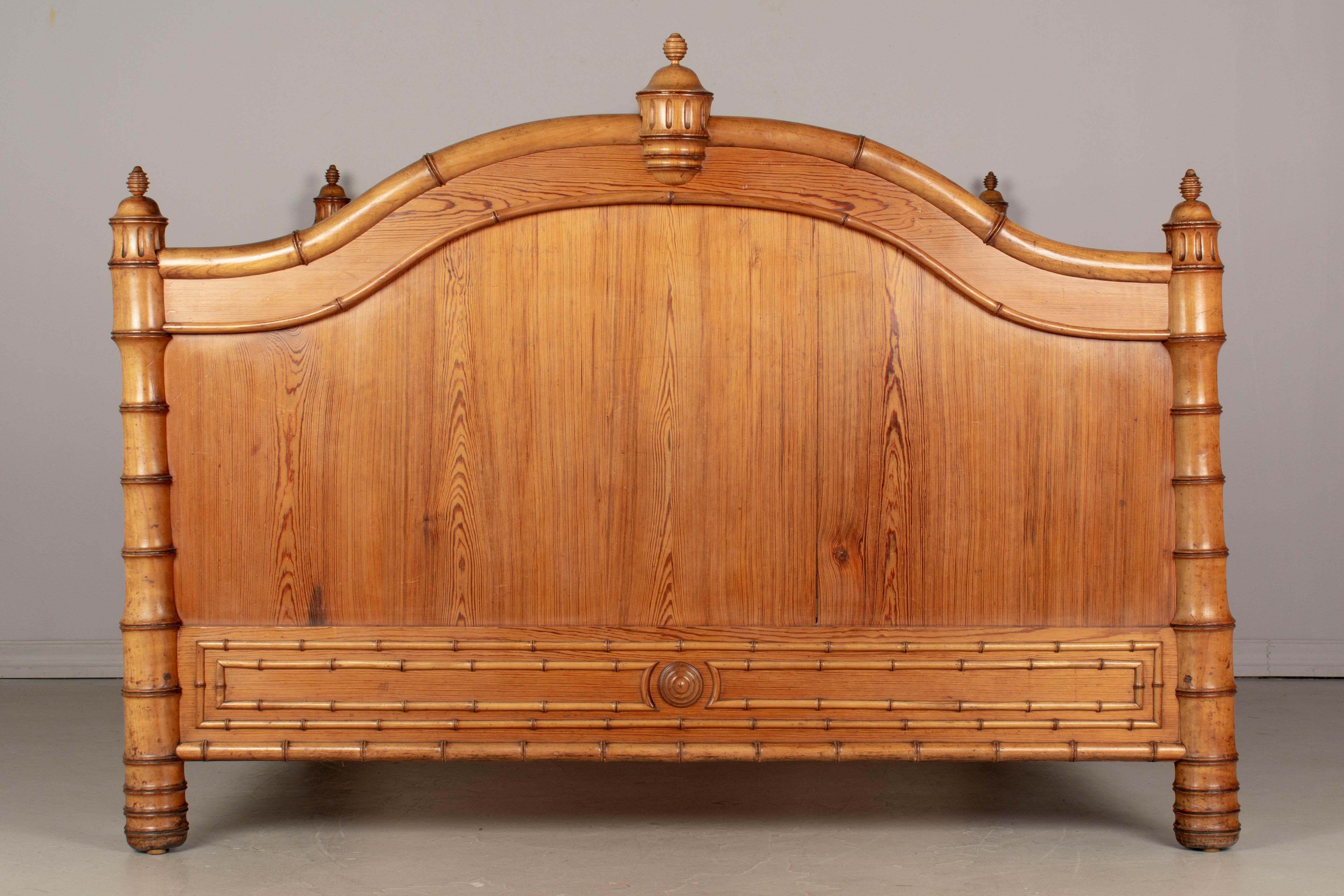 Cherry 19th Century French Faux Bamboo Bed