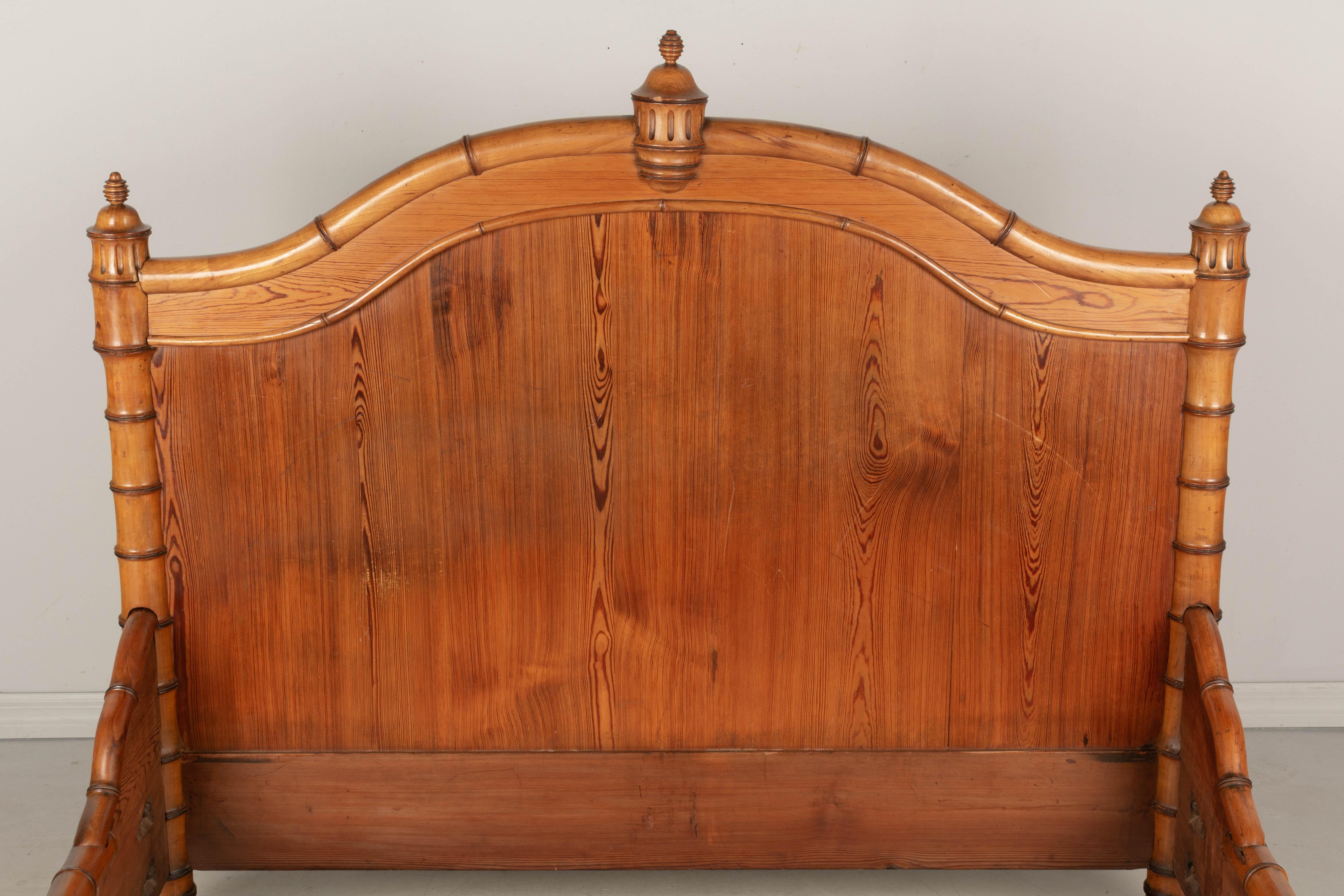 19th Century French Faux Bamboo Bed 1