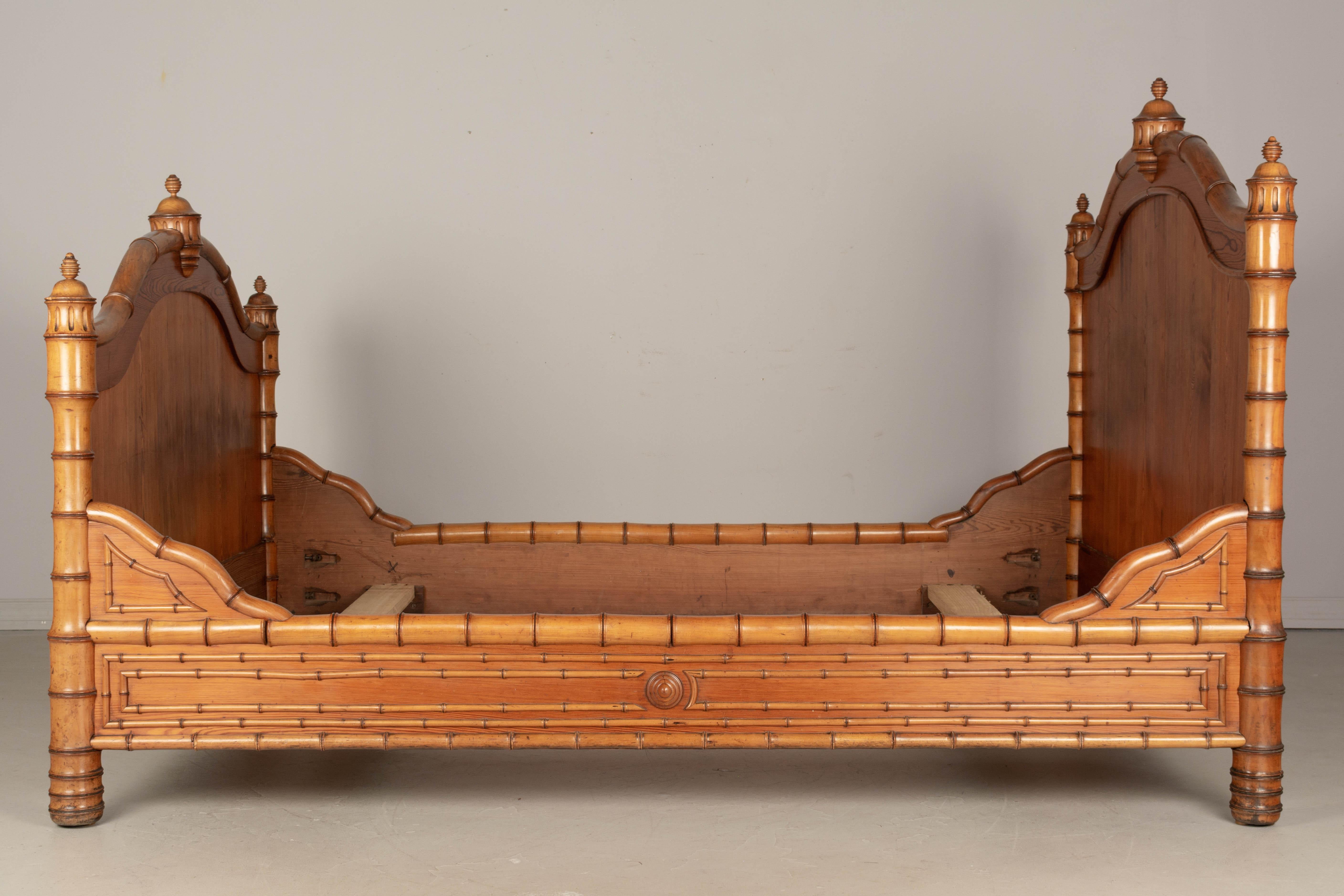 19th Century French Faux Bamboo Bed 2