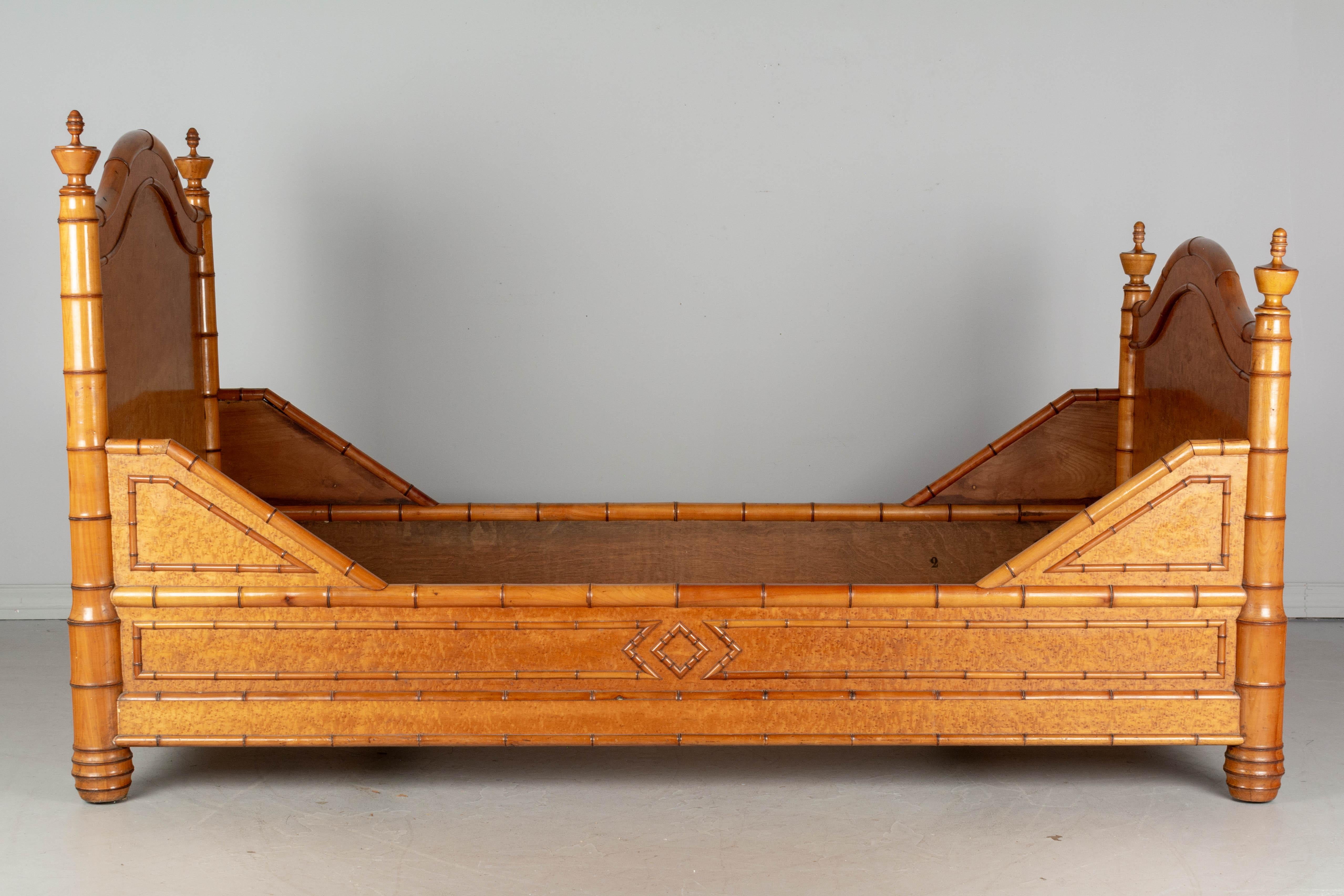 19th Century French Faux Bamboo Bed 2