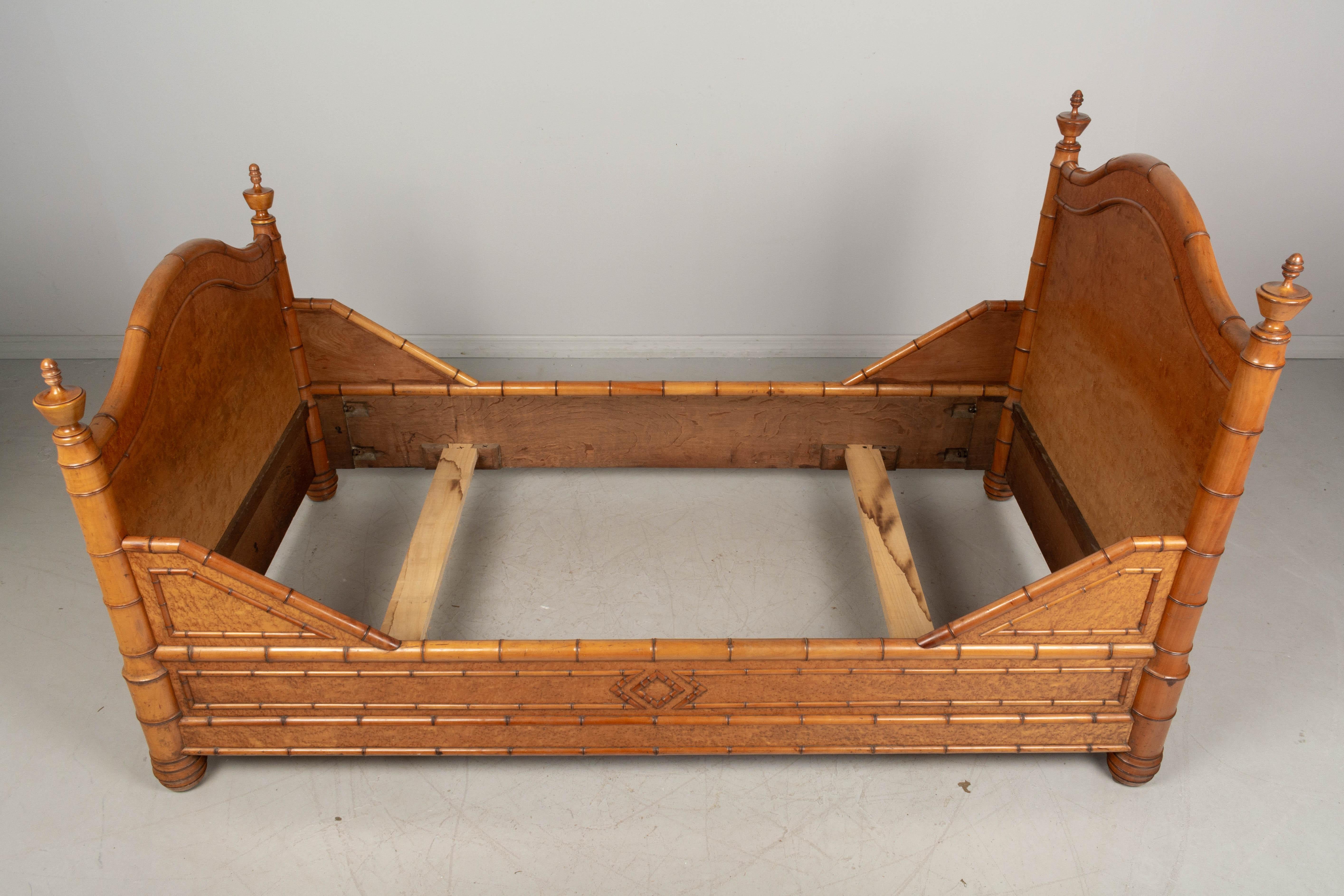 19th Century French Faux Bamboo Bed 3