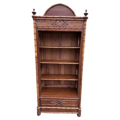 19th Century French Faux Bamboo Bookcase