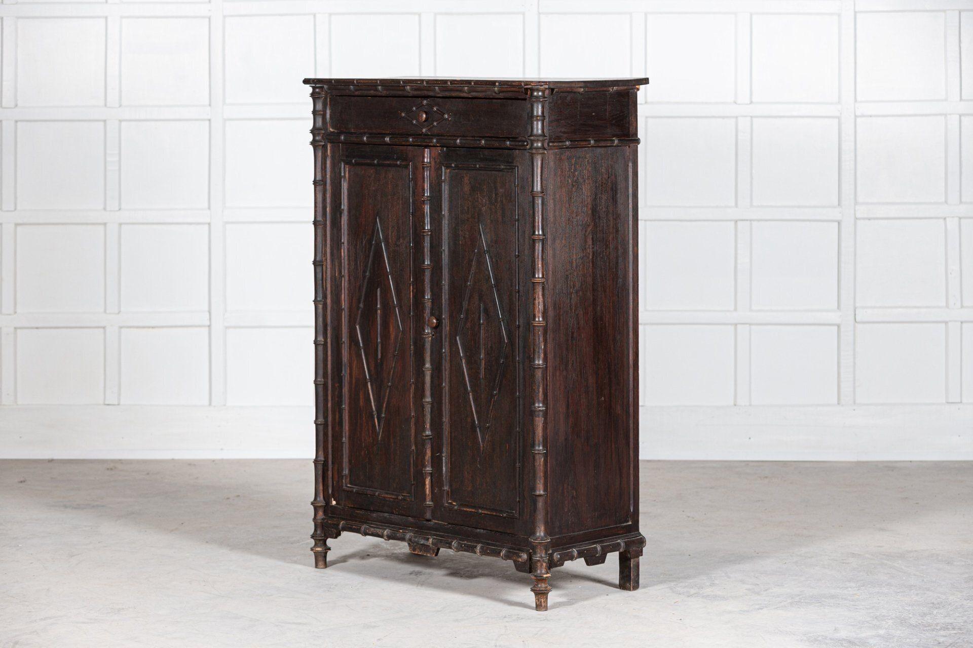 19th Century French Faux Bamboo Buffet Cupboard For Sale 1