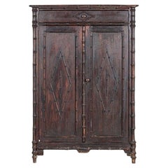 Antique 19th Century French Faux Bamboo Buffet Cupboard
