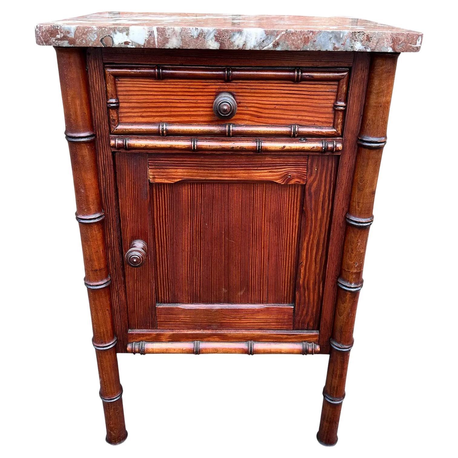 19th Century French Faux Bamboo Cabinet