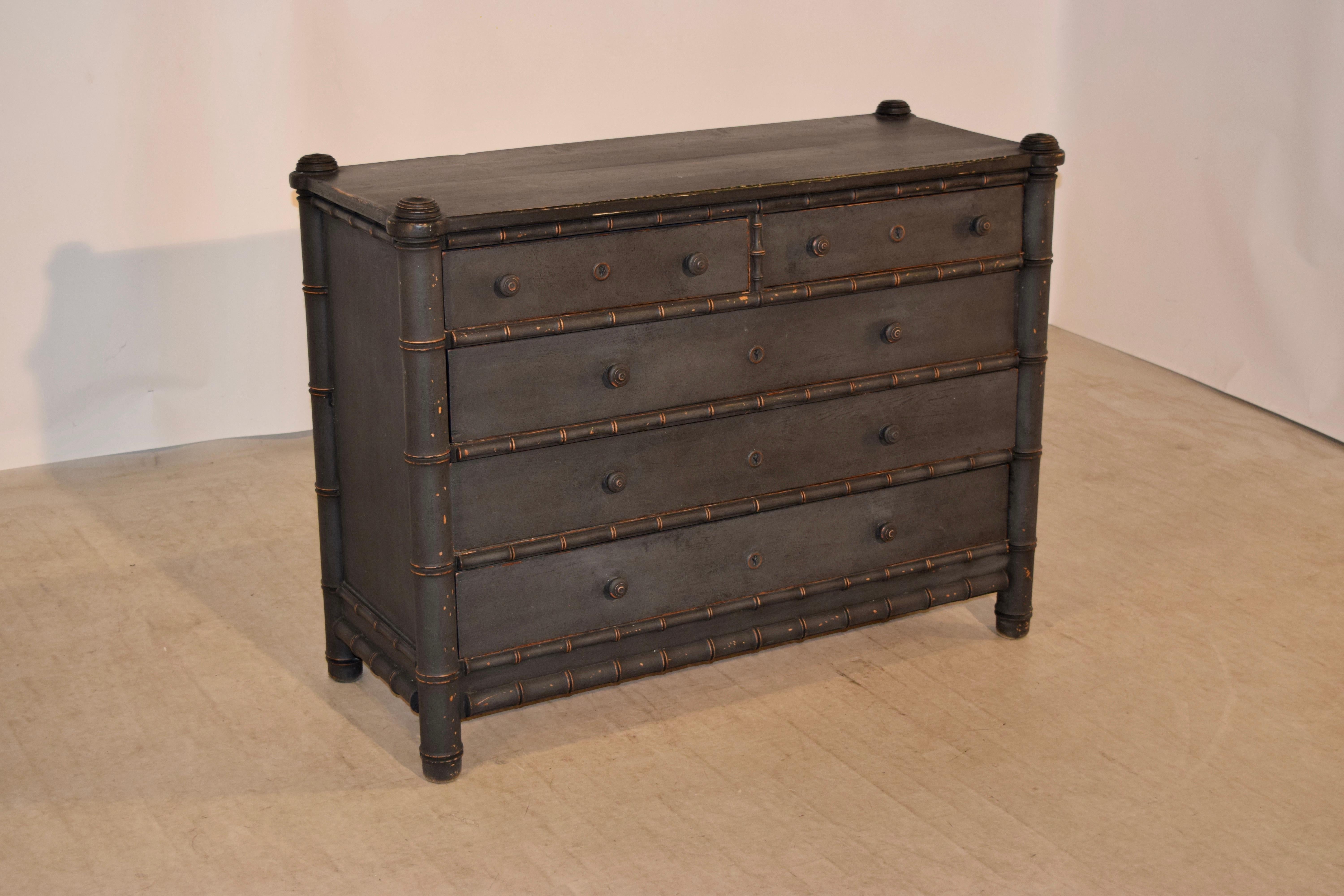 faux bamboo chest of drawers