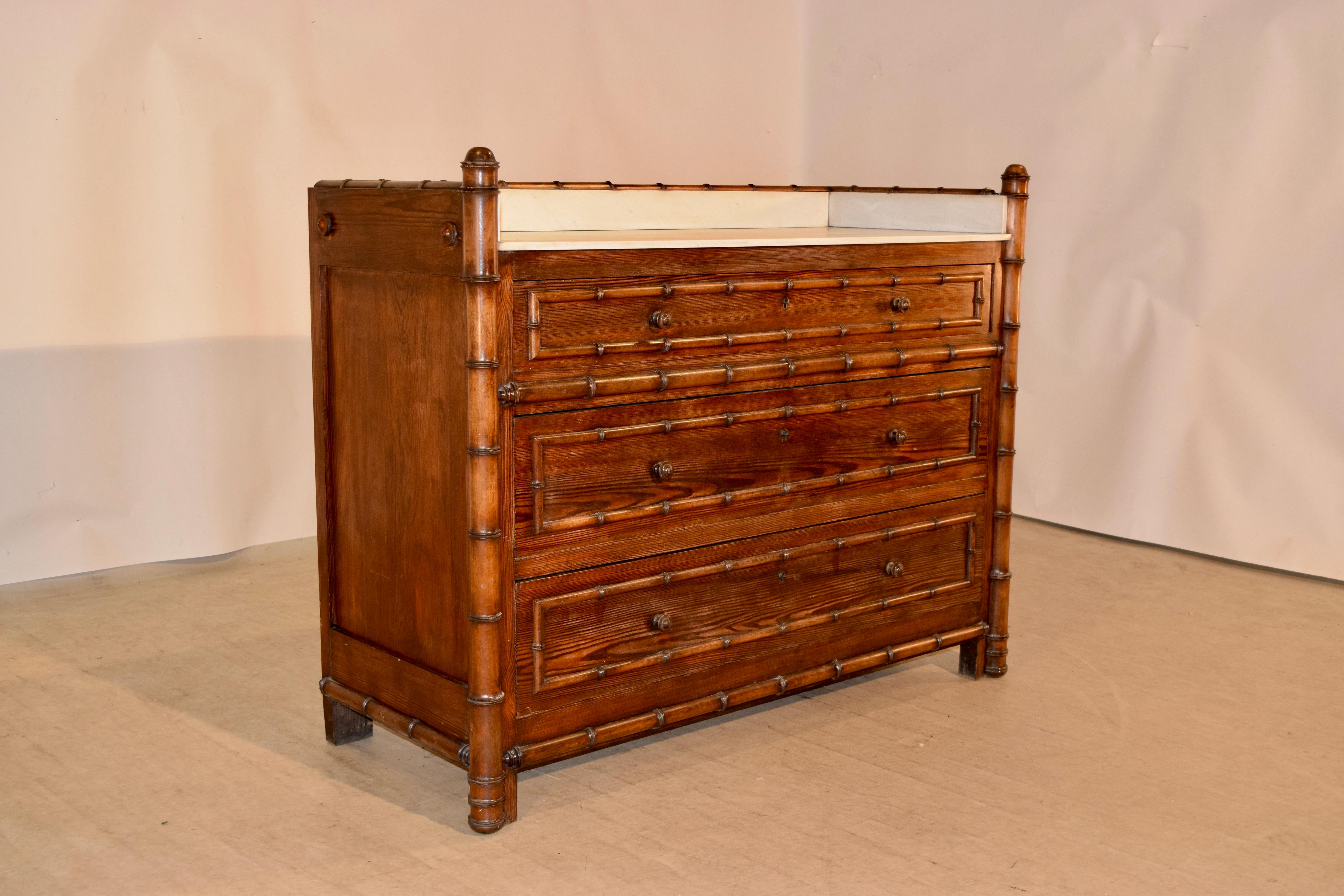 19th Century, French Faux Bamboo Chest 1