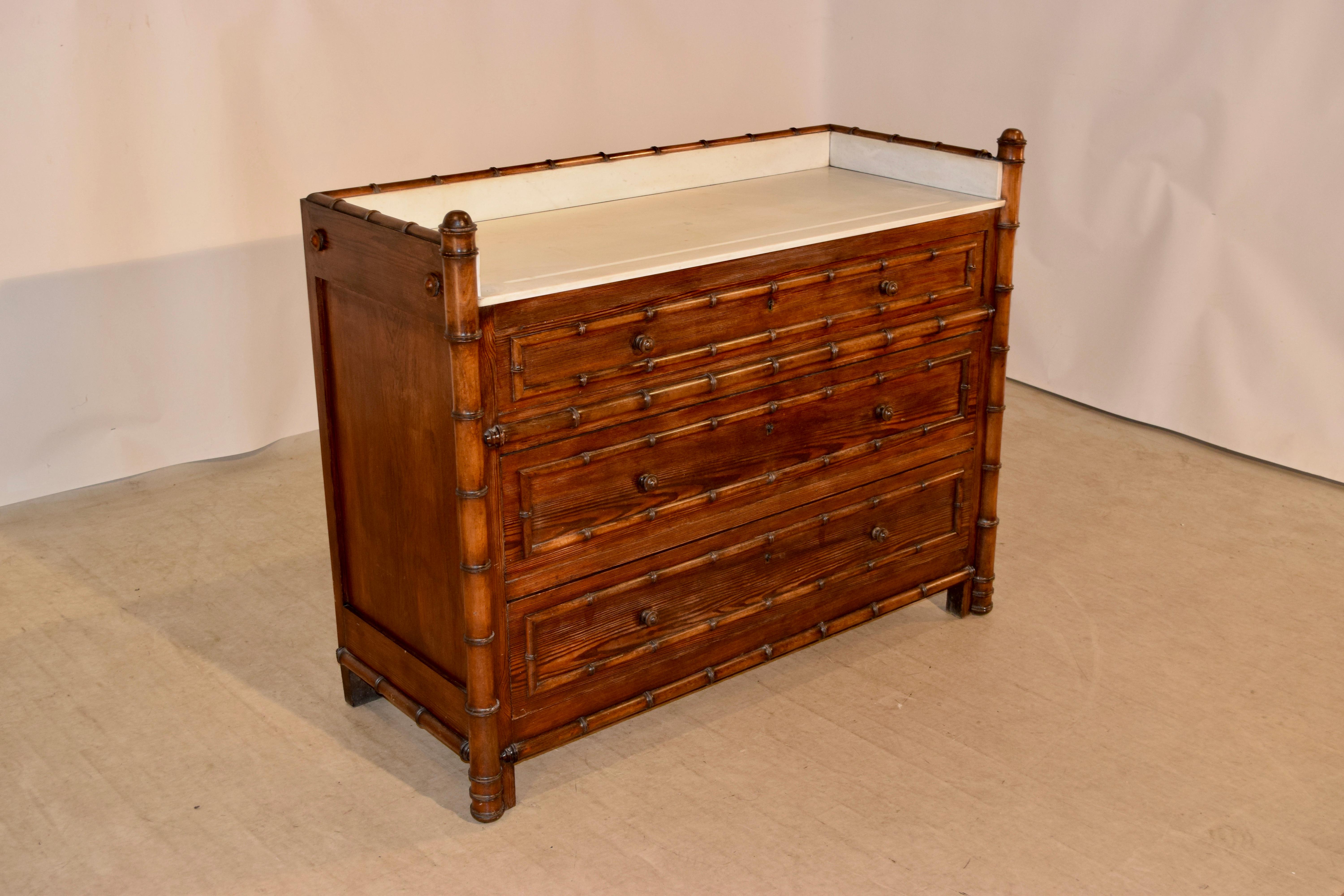 19th Century, French Faux Bamboo Chest 2