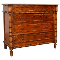 19th Century French Faux Bamboo Chest