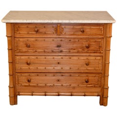 19th Century French Faux Bamboo Chest