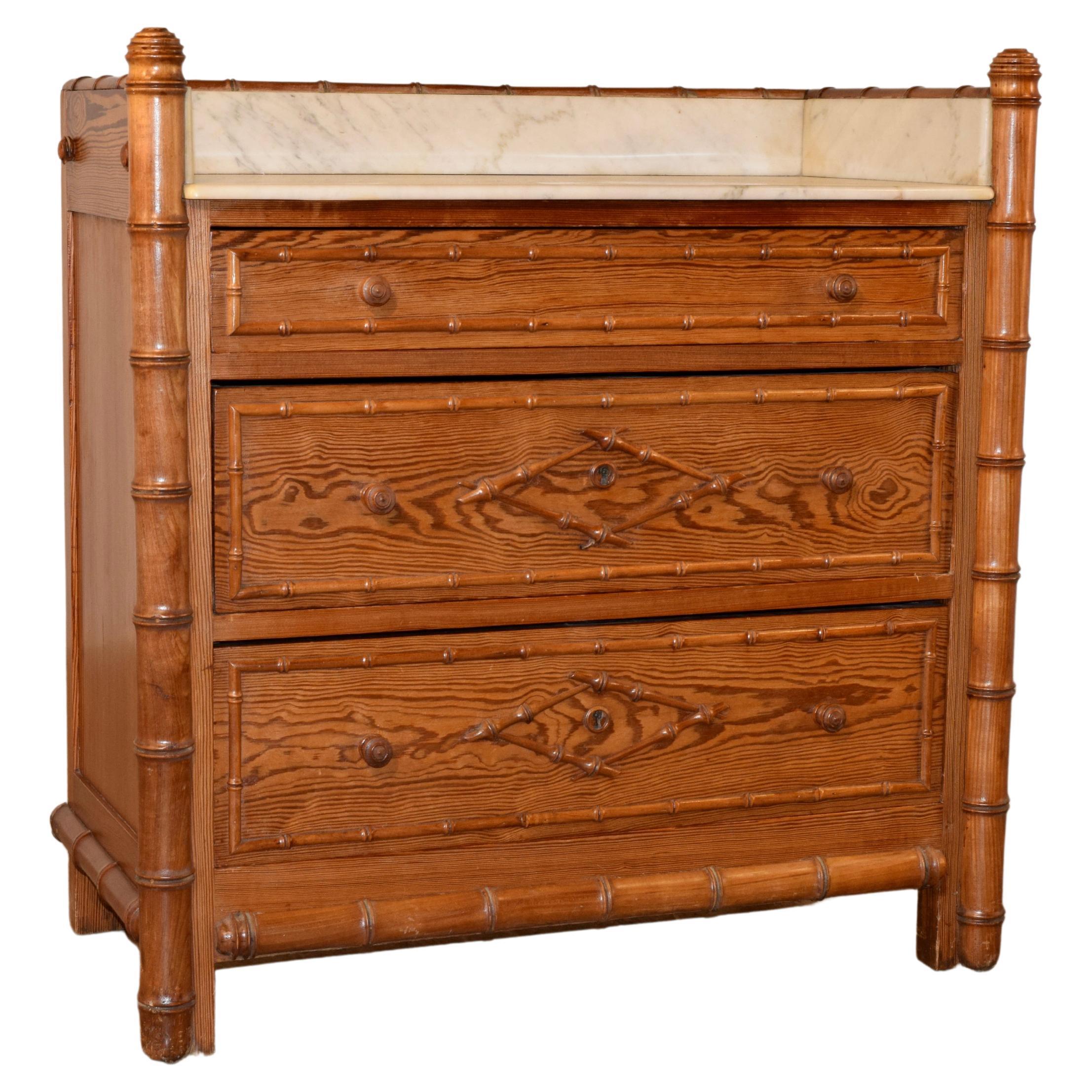 19thC. French Faux Bamboo Chest at 1stDibs