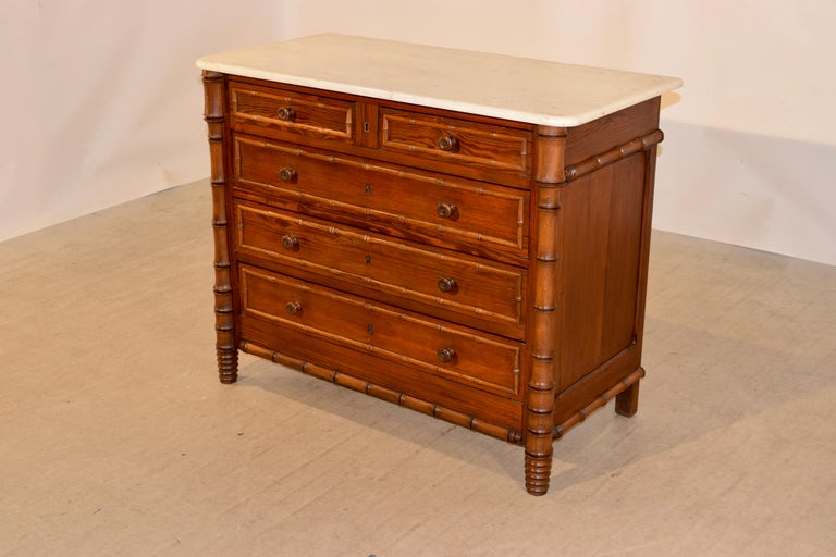19th Century French Faux Bamboo Chest of Drawers at 1stDibs