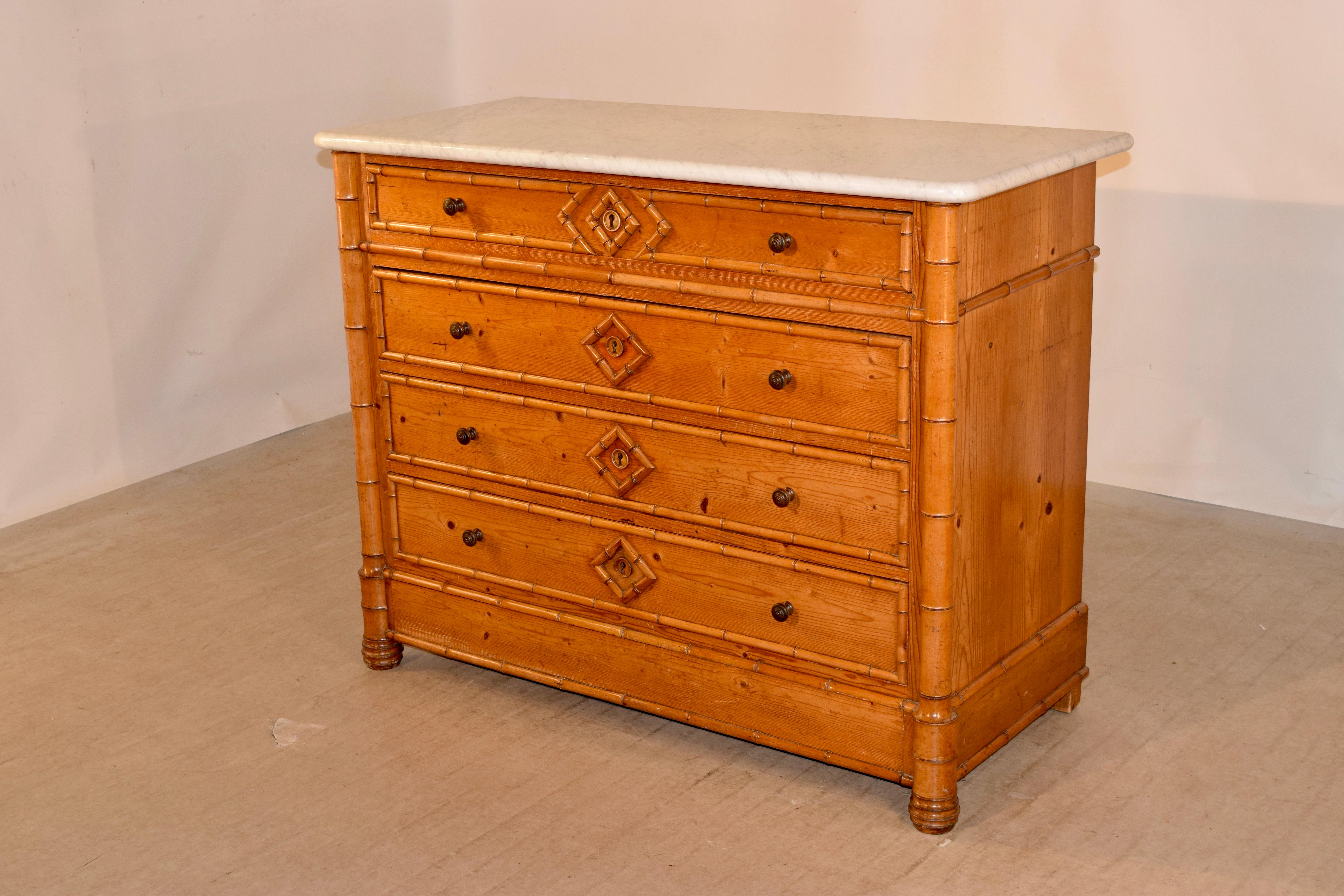 faux bamboo chest of drawers