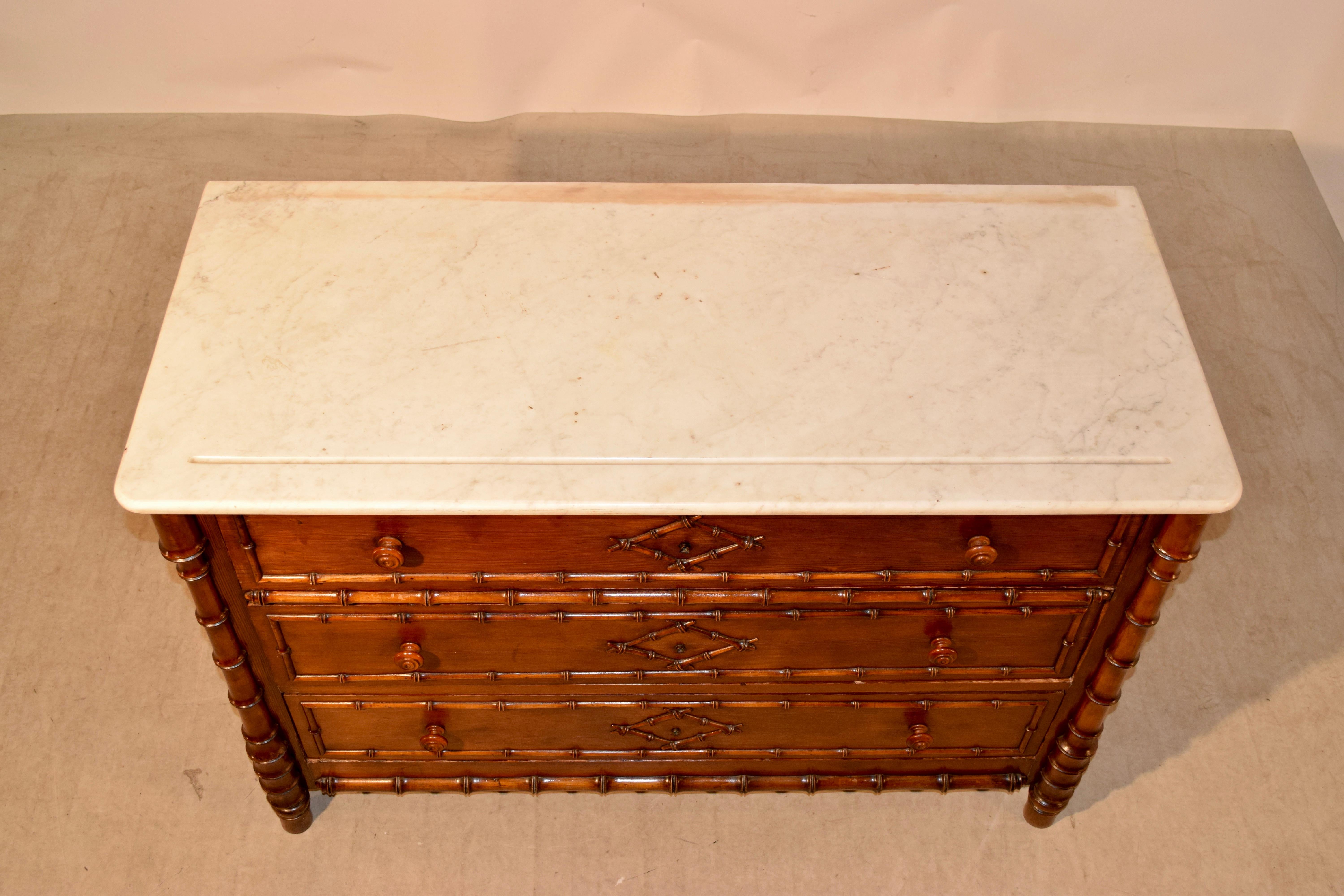 19th Century French Faux Bamboo Chest of Drawers 2