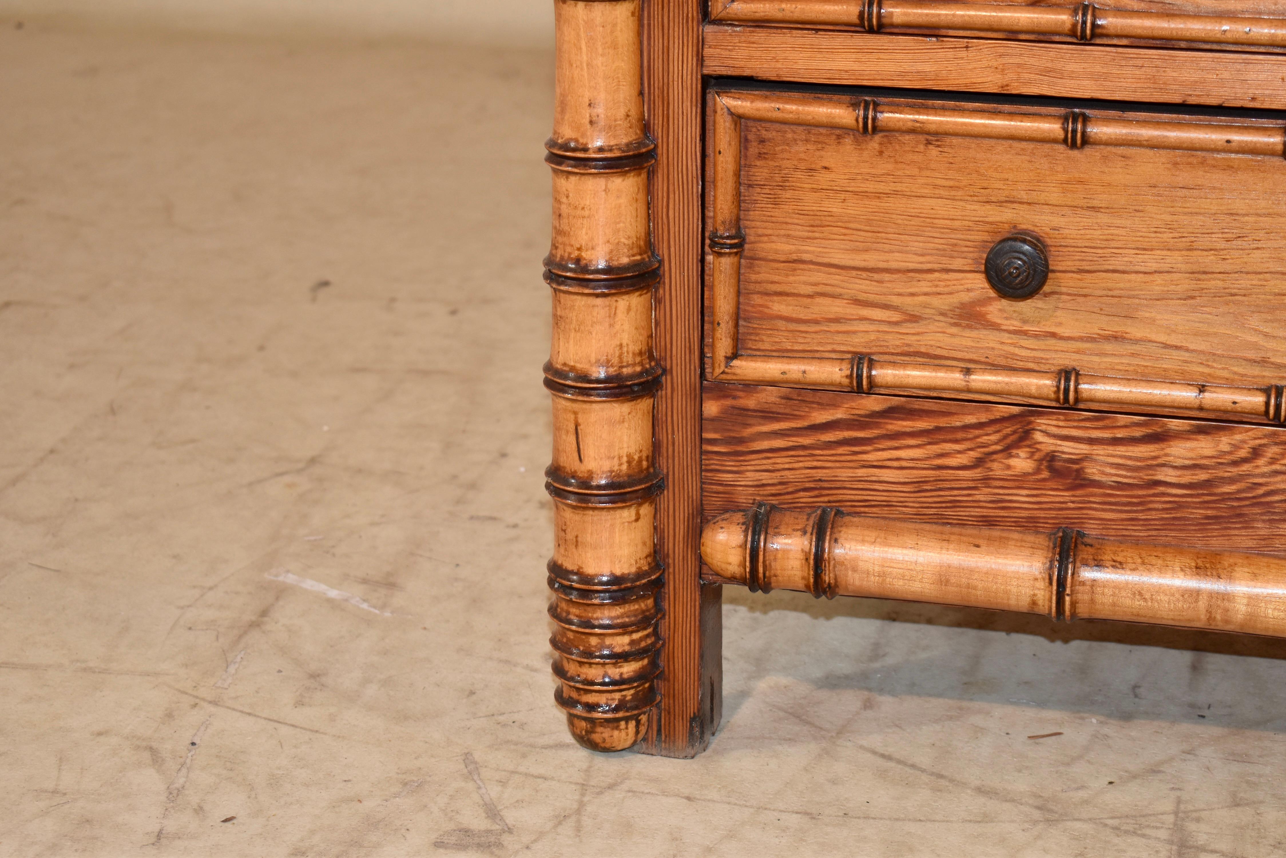 19th Century French Faux Bamboo Chest of Drawers For Sale 3