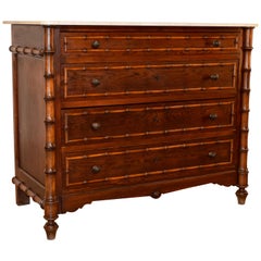 19th Century French Faux Bamboo Chest of Drawers