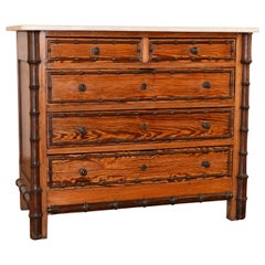 19th Century French Faux Bamboo Chest of Drawers