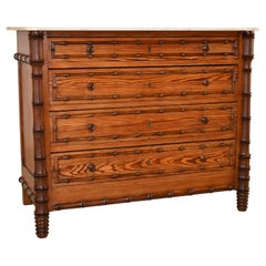 19th Century French Faux Bamboo Chest of Drawers