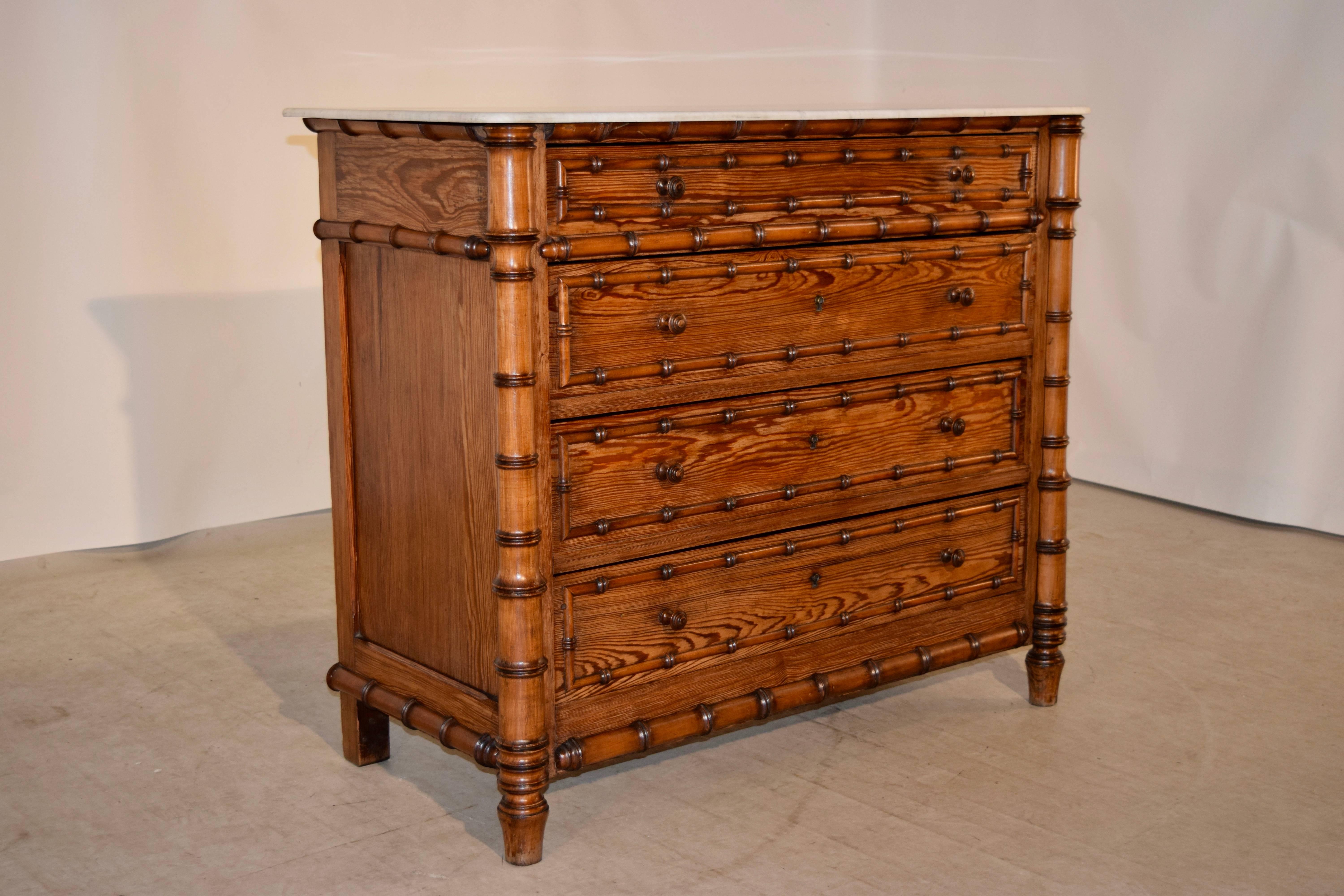 faux bamboo chest of drawers