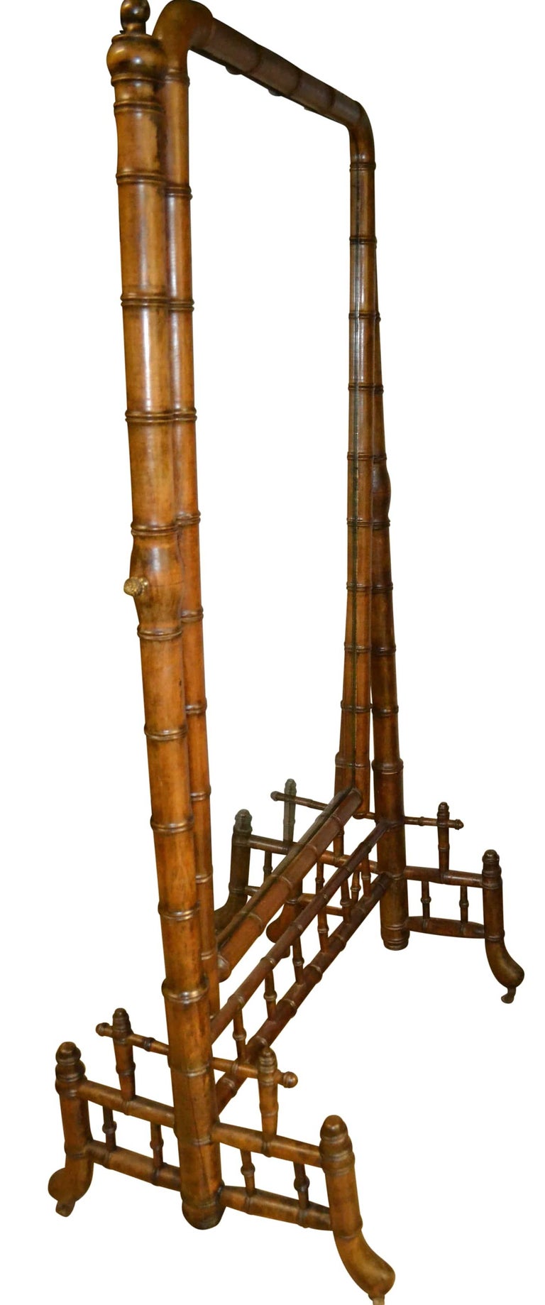 19th Century French Faux Bamboo Cheval Mirror For Sale at 1stdibs