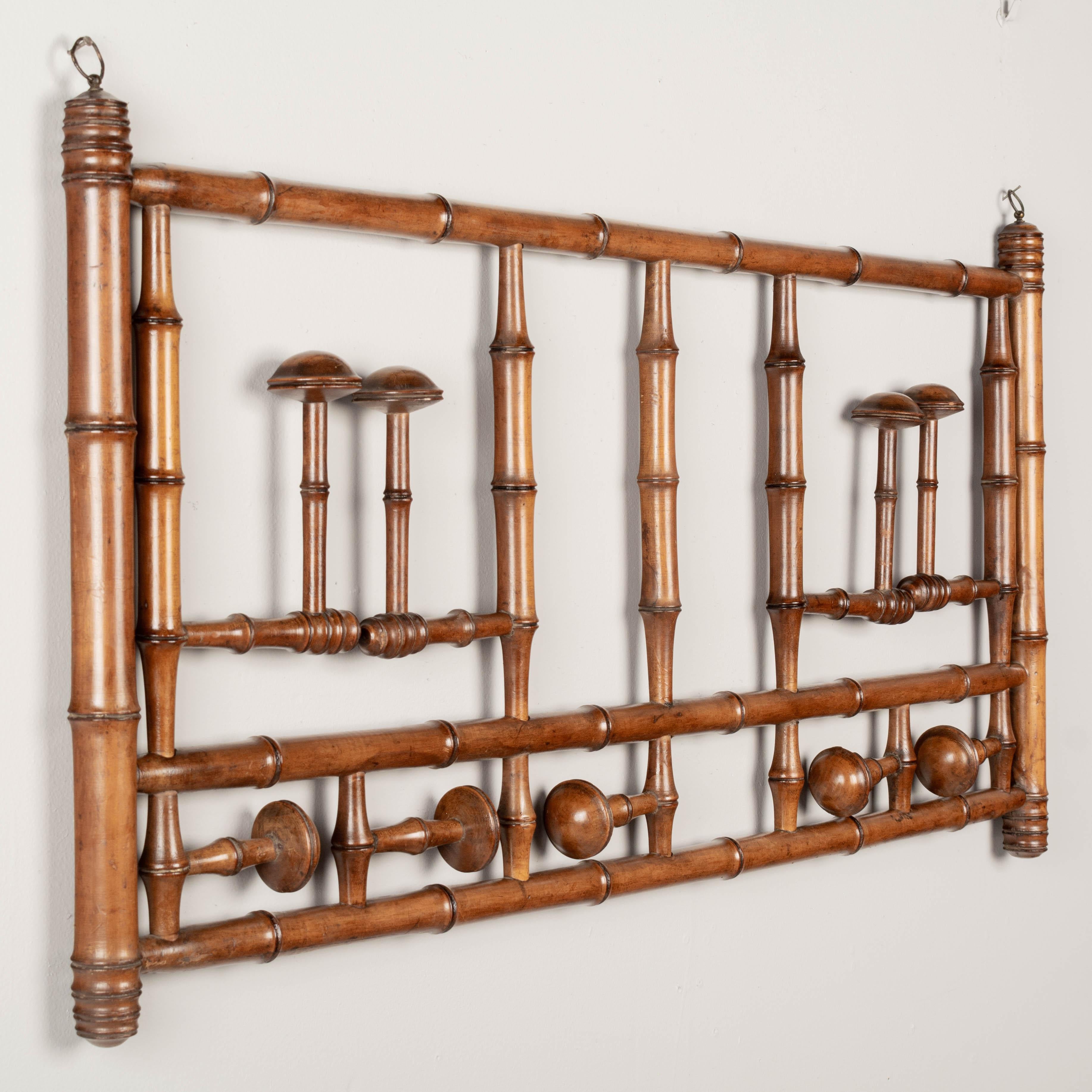 19th Century French Faux Bamboo Coat Rack In Good Condition In Winter Park, FL