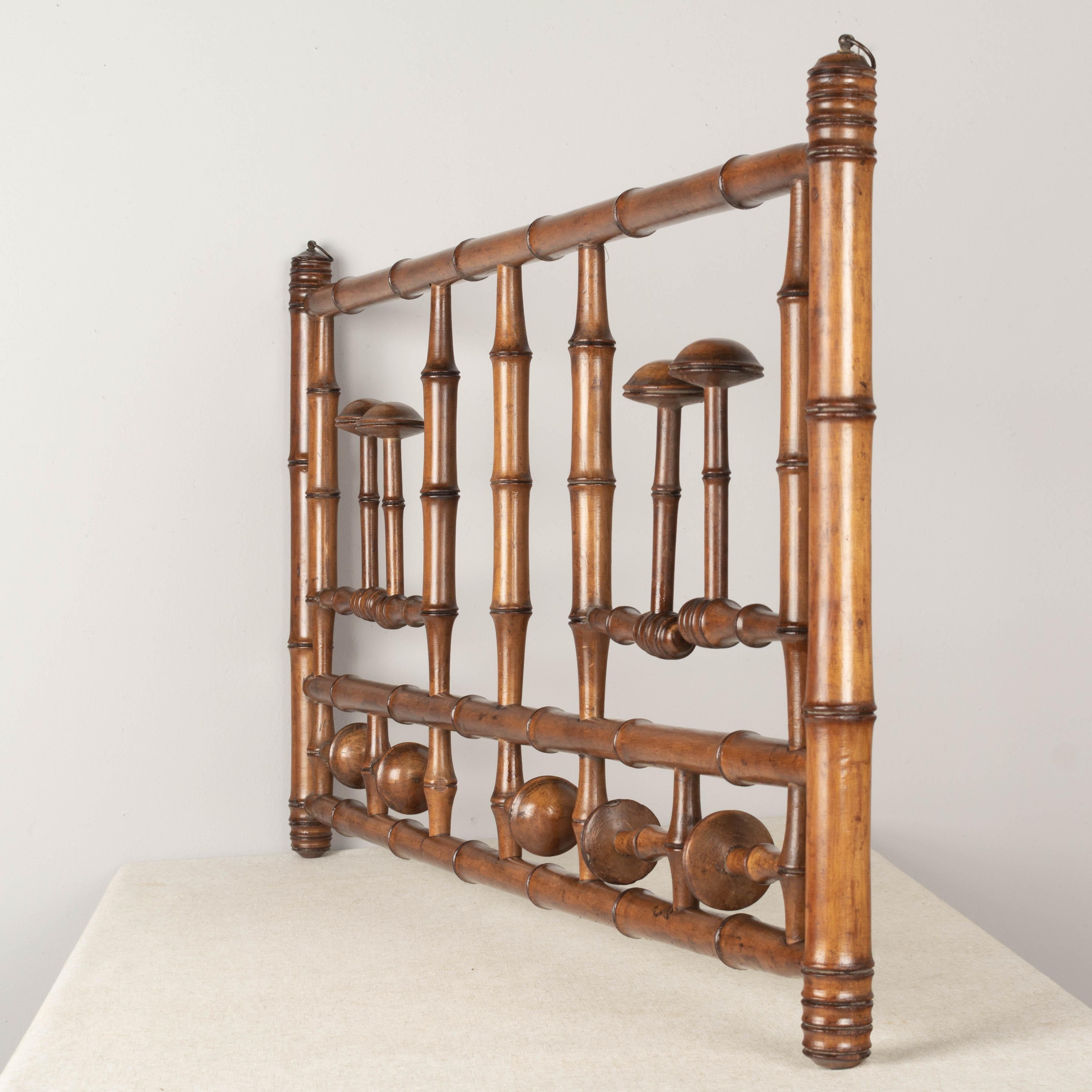 19th Century French Faux Bamboo Coat Rack 2