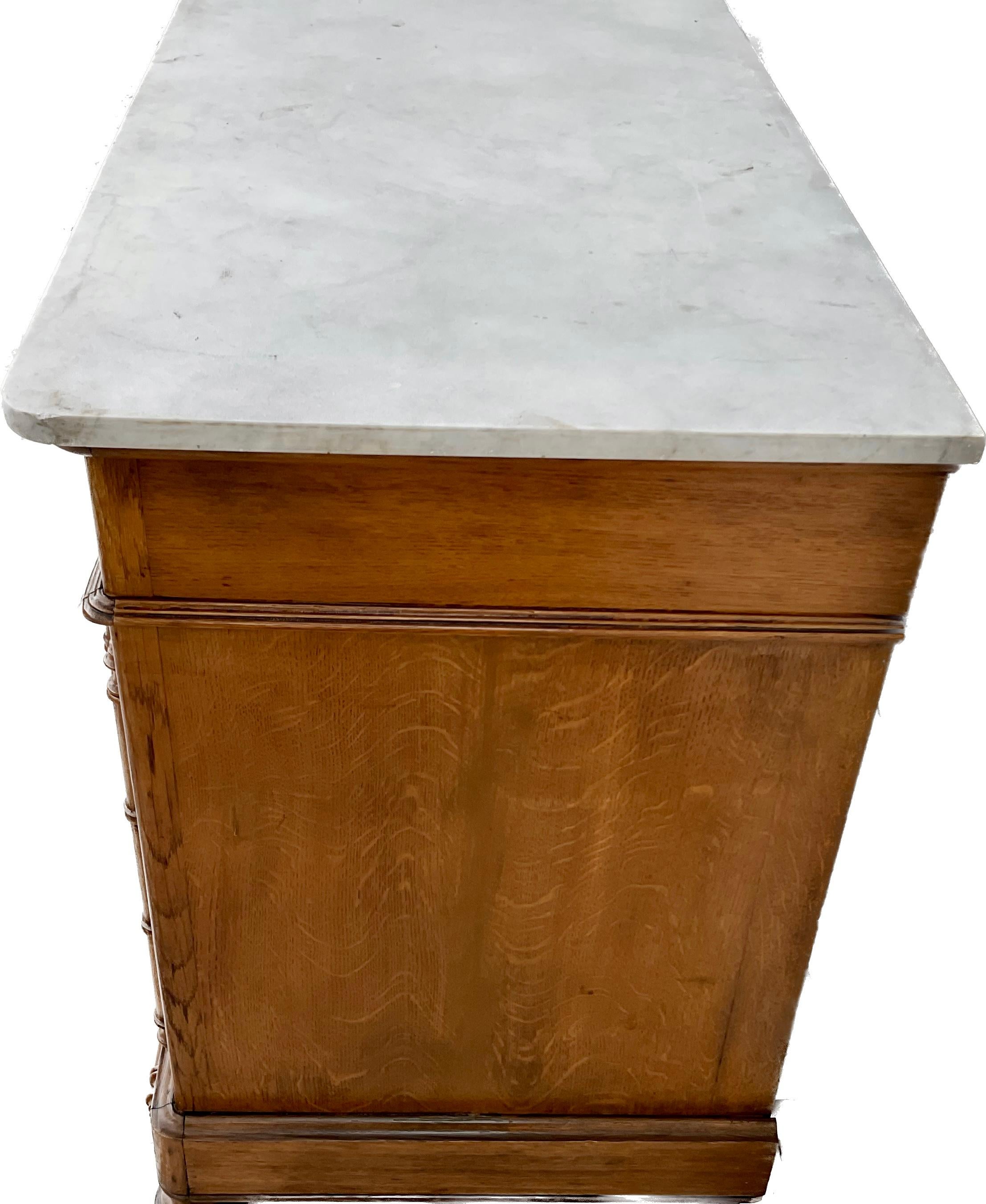 19th Century French Faux Bamboo Commode With Marble Top For Sale 3