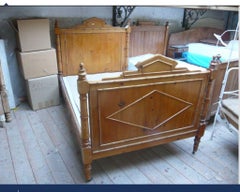 19th Century French Faux-Bamboo Double Bed from 1880s