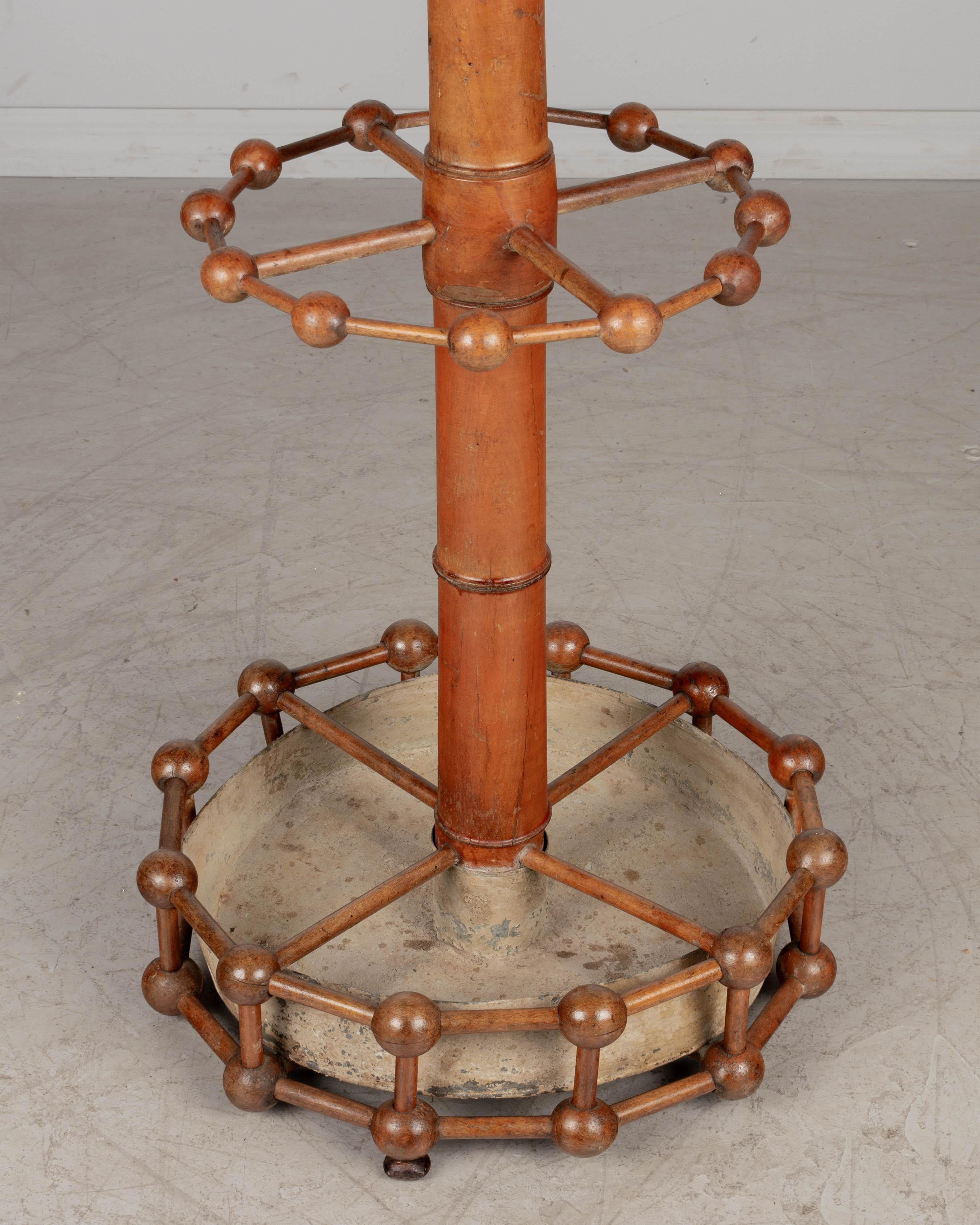 19th Century French Faux Bamboo Hall Tree or Coat Rack For Sale 5