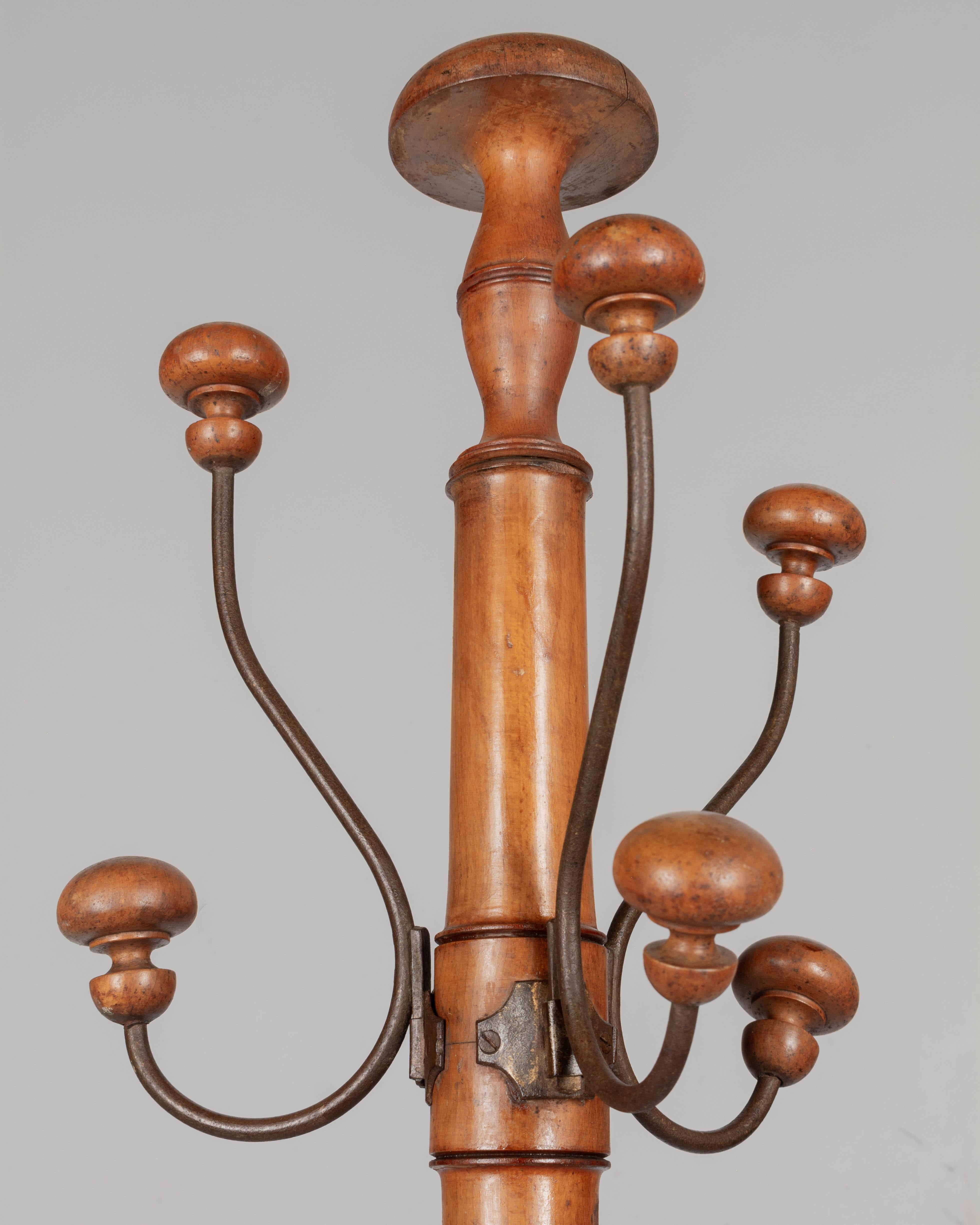 19th Century French Faux Bamboo Hall Tree or Coat Rack For Sale 7