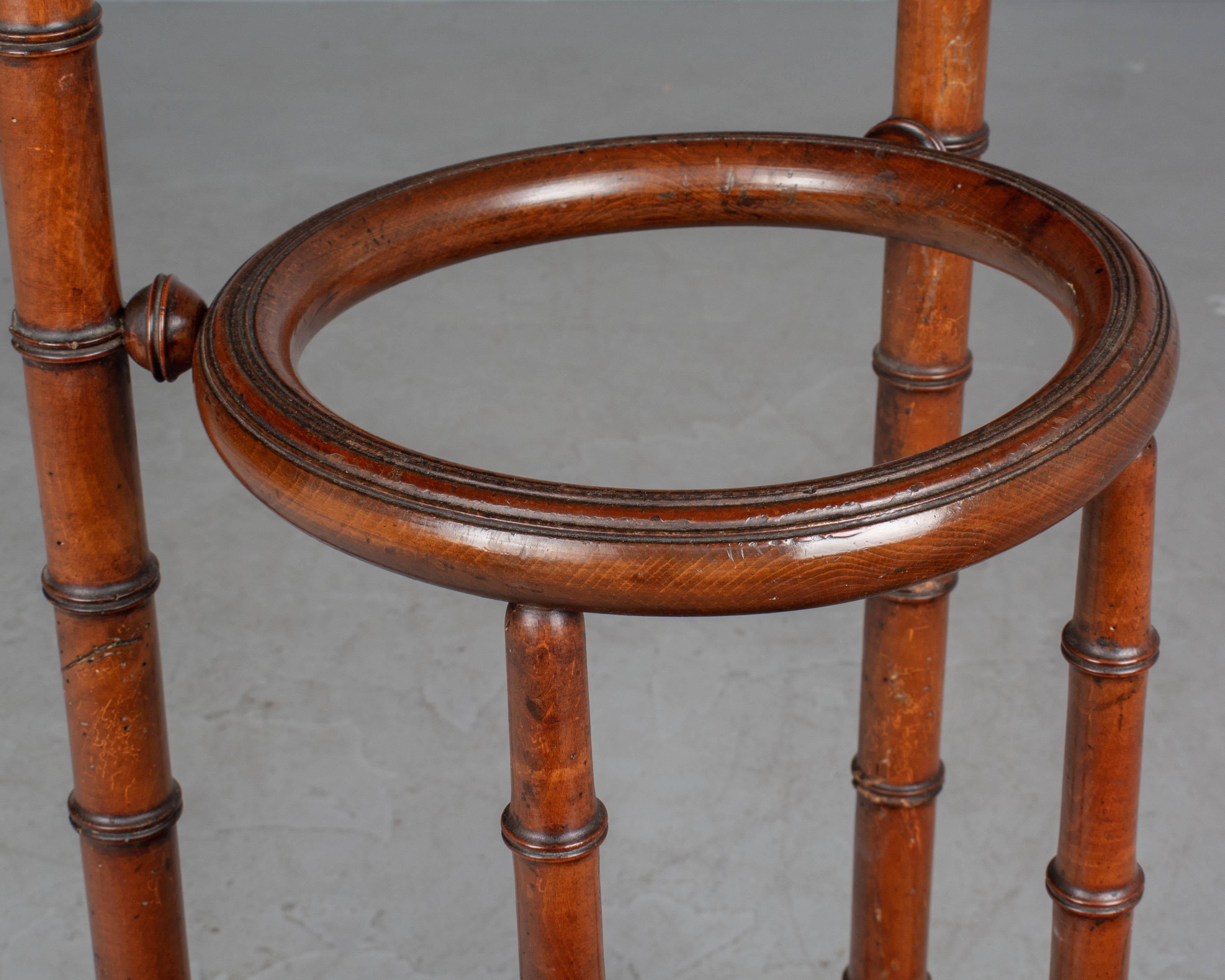 19th Century French Faux Bamboo Hall Tree or Coat Rack 9