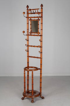 19th Century French Faux Bamboo Hall Tree or Coat Rack