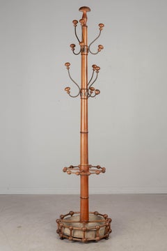 19th Century French Faux Bamboo Hall Tree or Coat Rack
