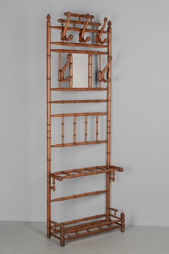 19th Century French Faux Bamboo Hall Tree or Coat Rack