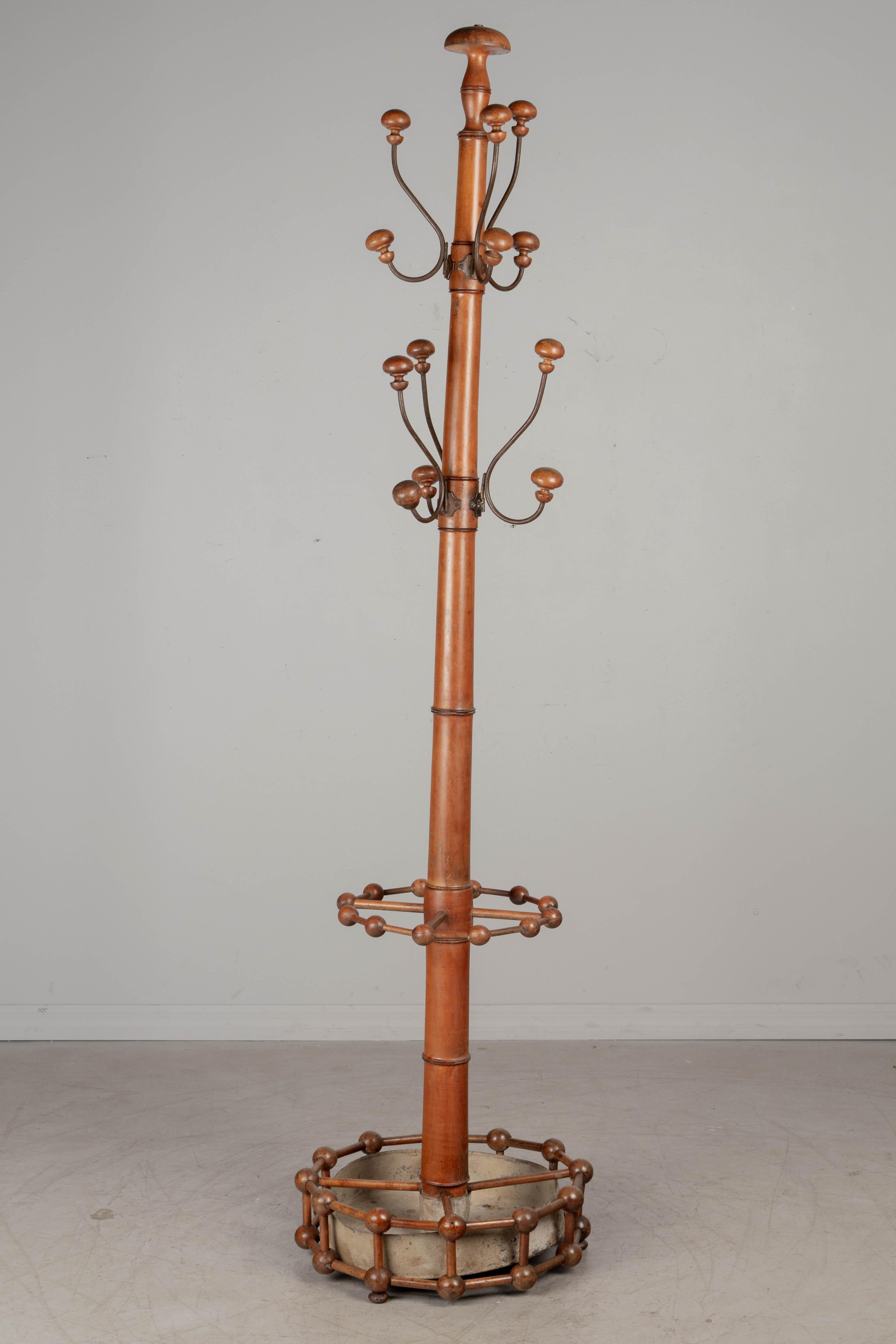 French Provincial 19th Century French Faux Bamboo Hall Tree or Coat Rack For Sale