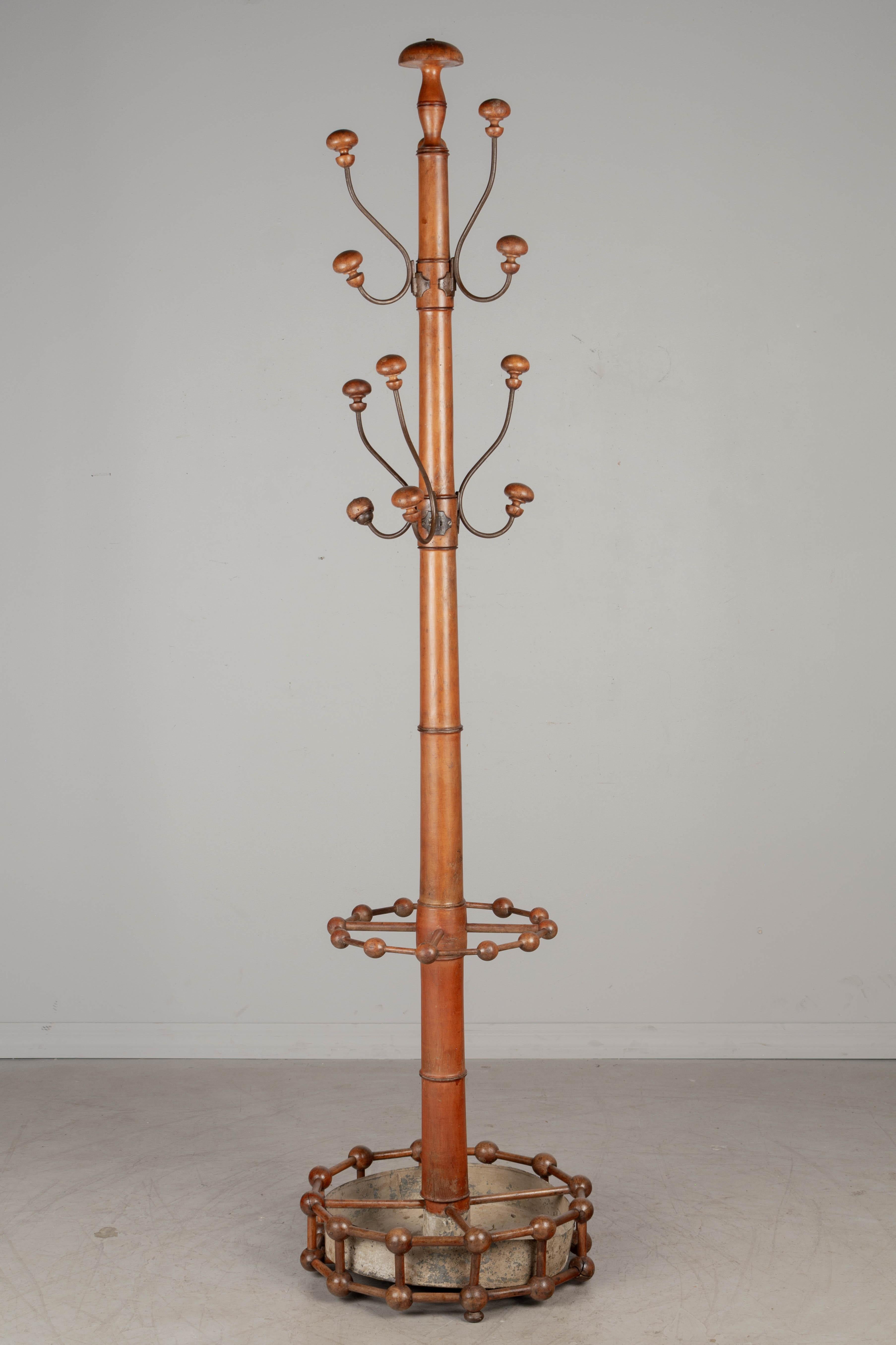 19th Century French Faux Bamboo Hall Tree or Coat Rack In Good Condition For Sale In Winter Park, FL