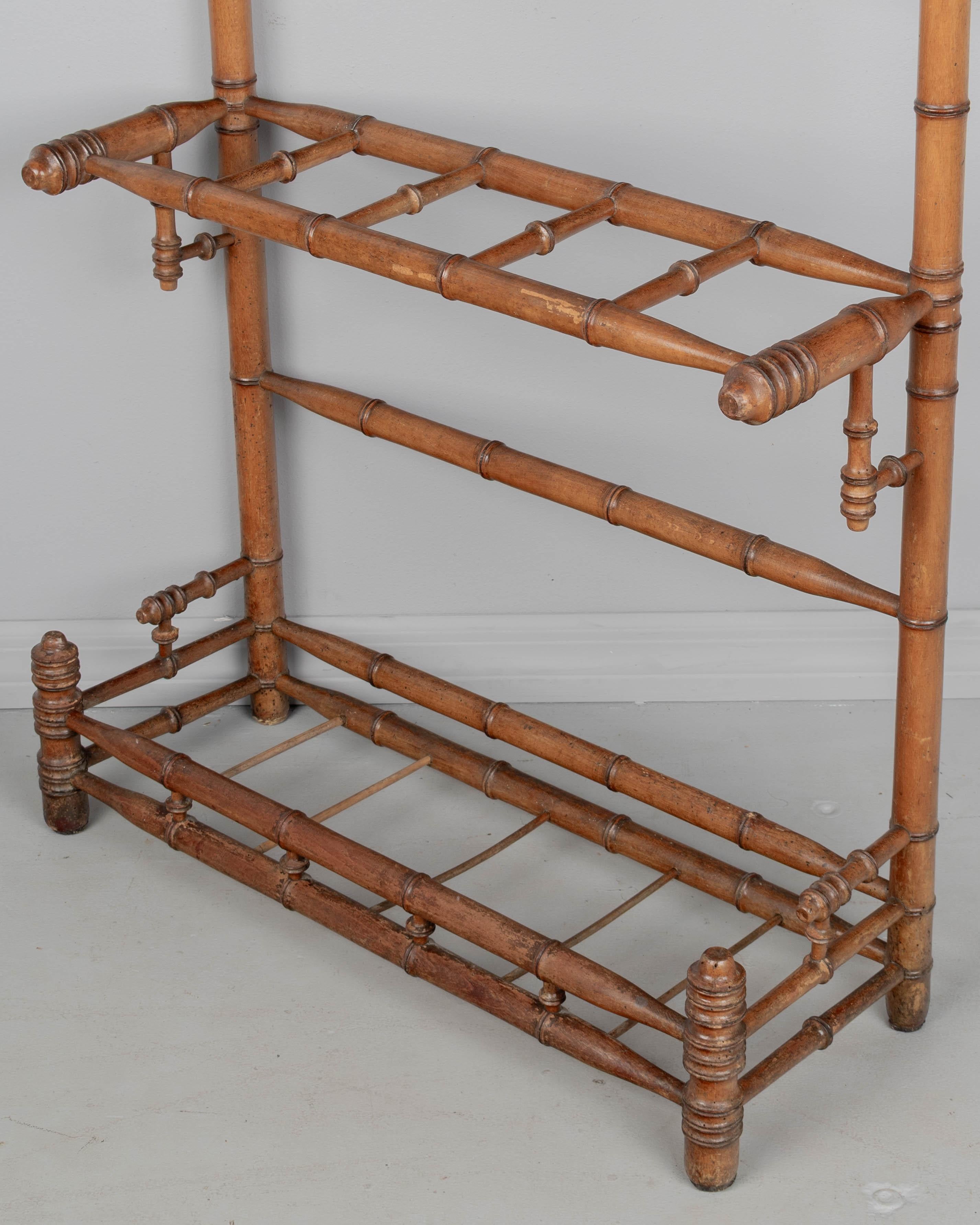 19. Jahrhundert Französisch Faux Bambus Halle Baum oder Kleiderständer im Zustand „Gut“ im Angebot in Winter Park, FL