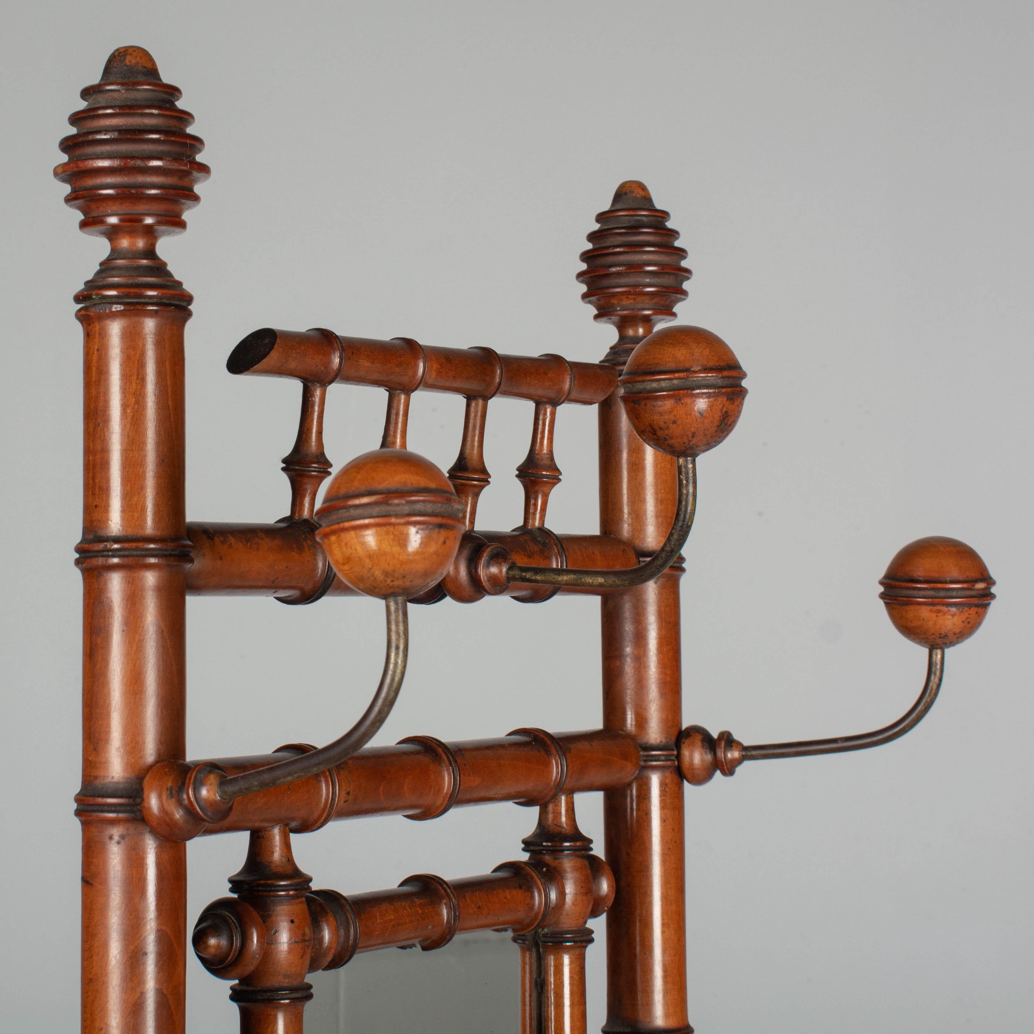 19th Century French Faux Bamboo Hall Tree or Coat Rack 2