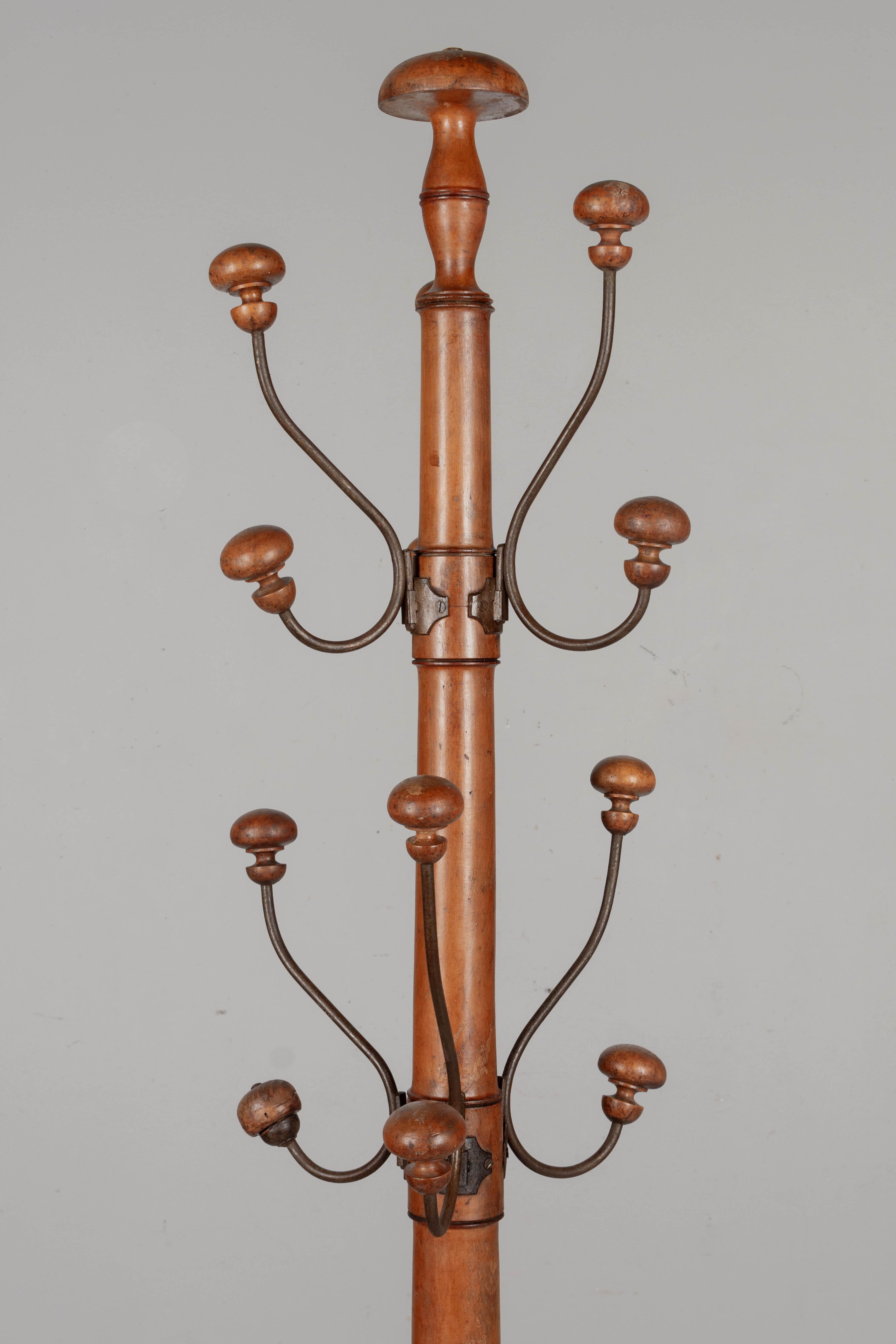 19th Century French Faux Bamboo Hall Tree or Coat Rack For Sale 3