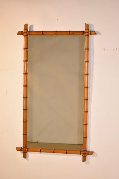 19th Century French Faux Bamboo Large Wall Mirror