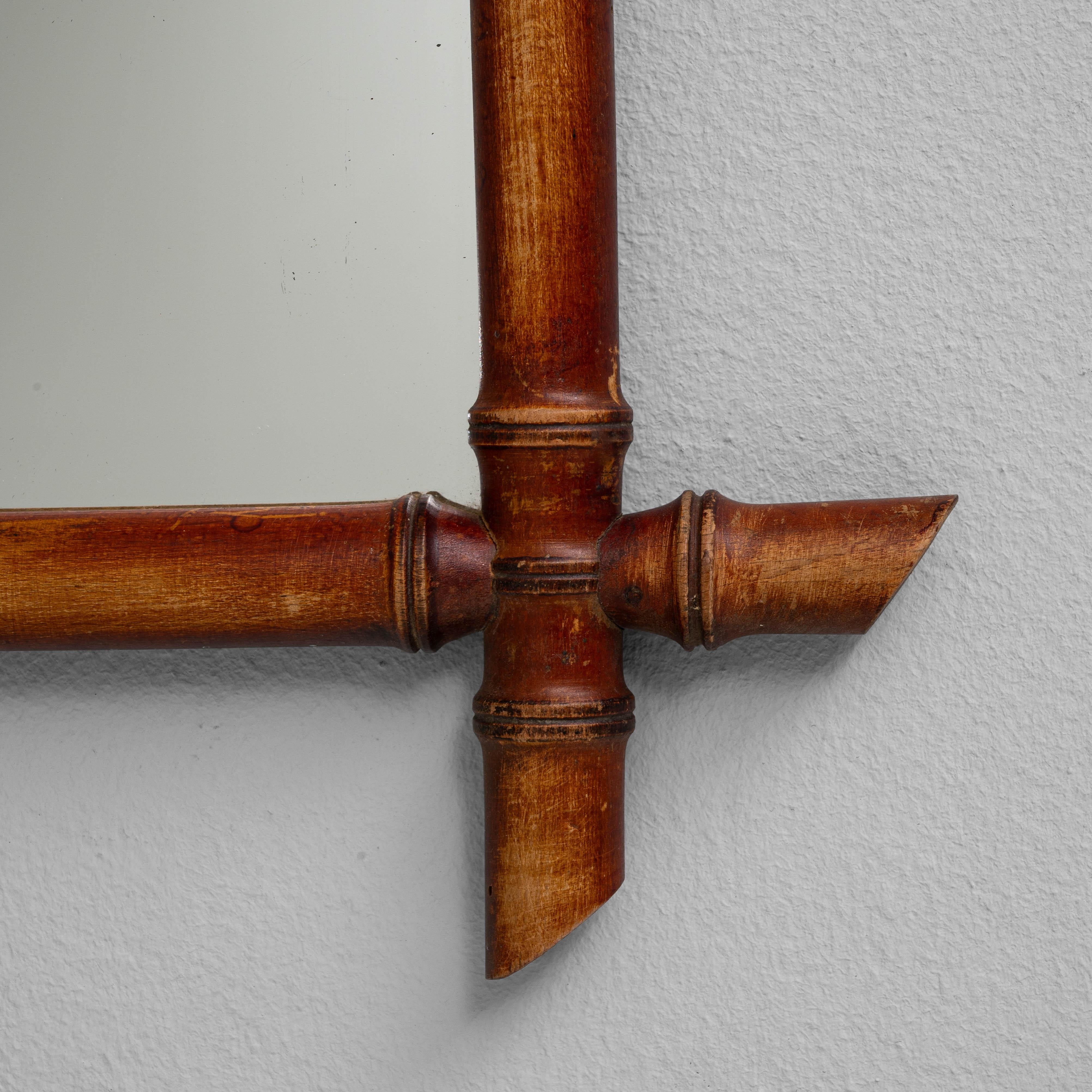 Specchio francese in finto bambù del XIX secolo in vendita 5