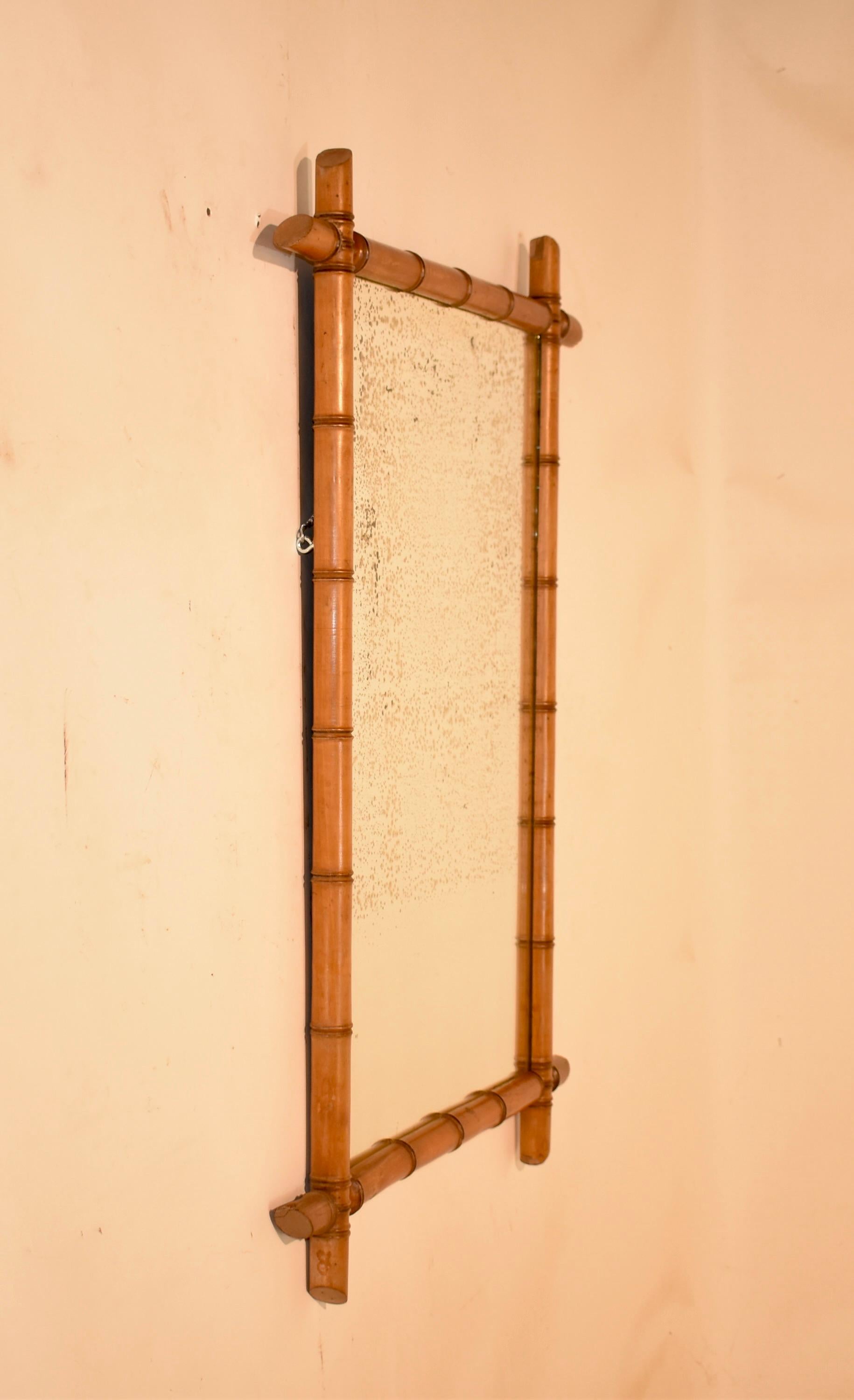 19th Century French Faux Bamboo Mirror For Sale 5