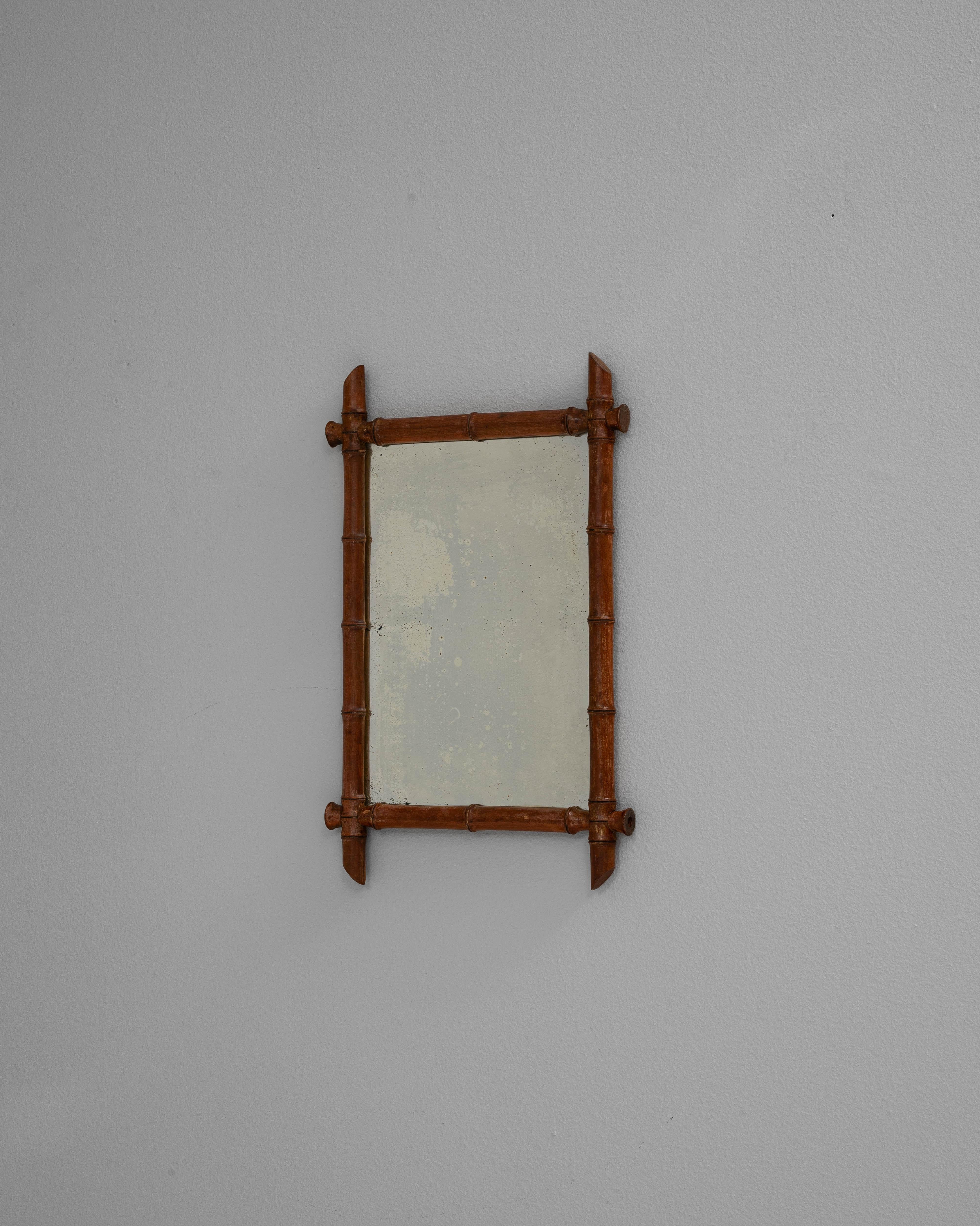 Français Miroir français du 19ème siècle en faux bambou en vente