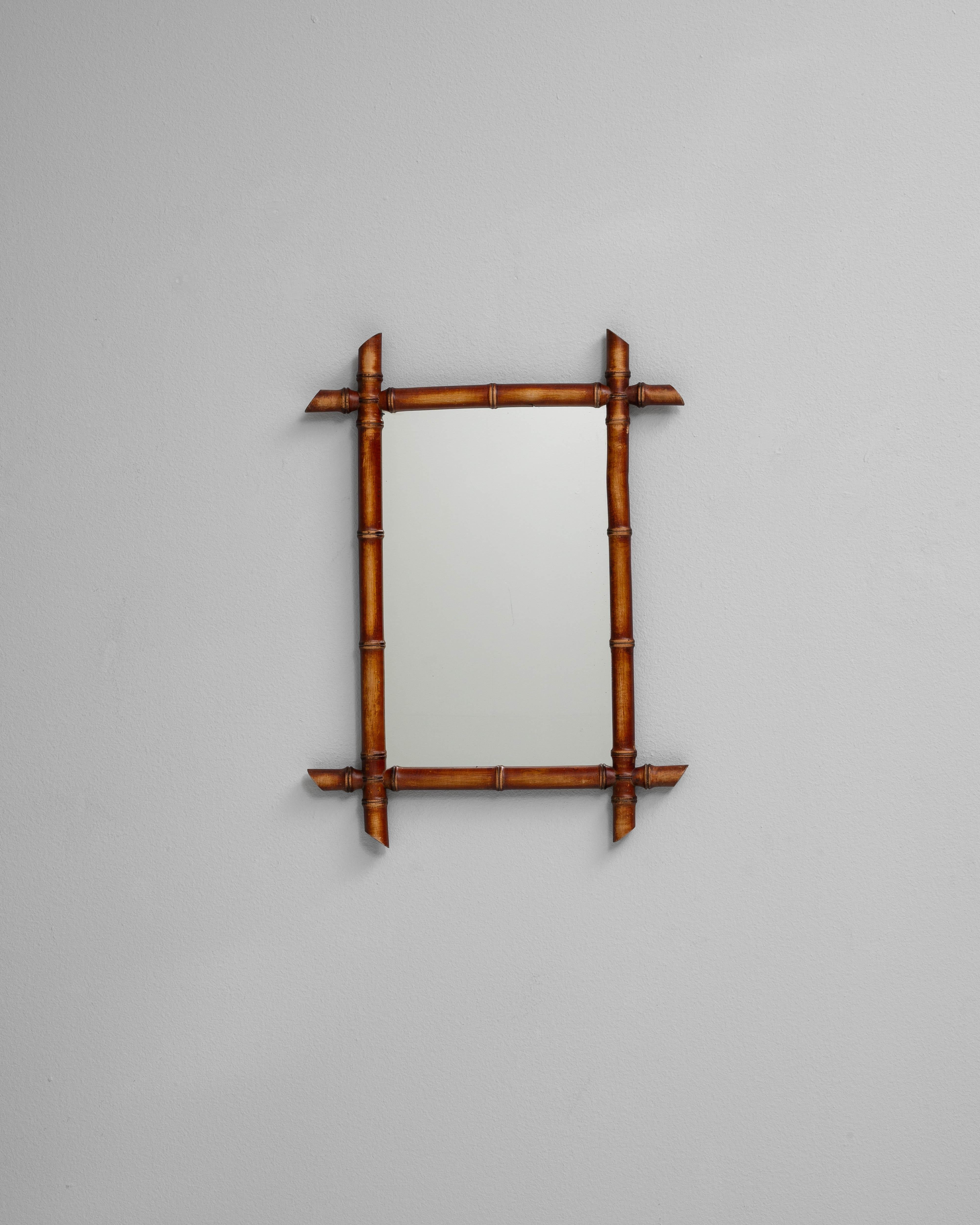 Francese Specchio francese in finto bambù del XIX secolo in vendita