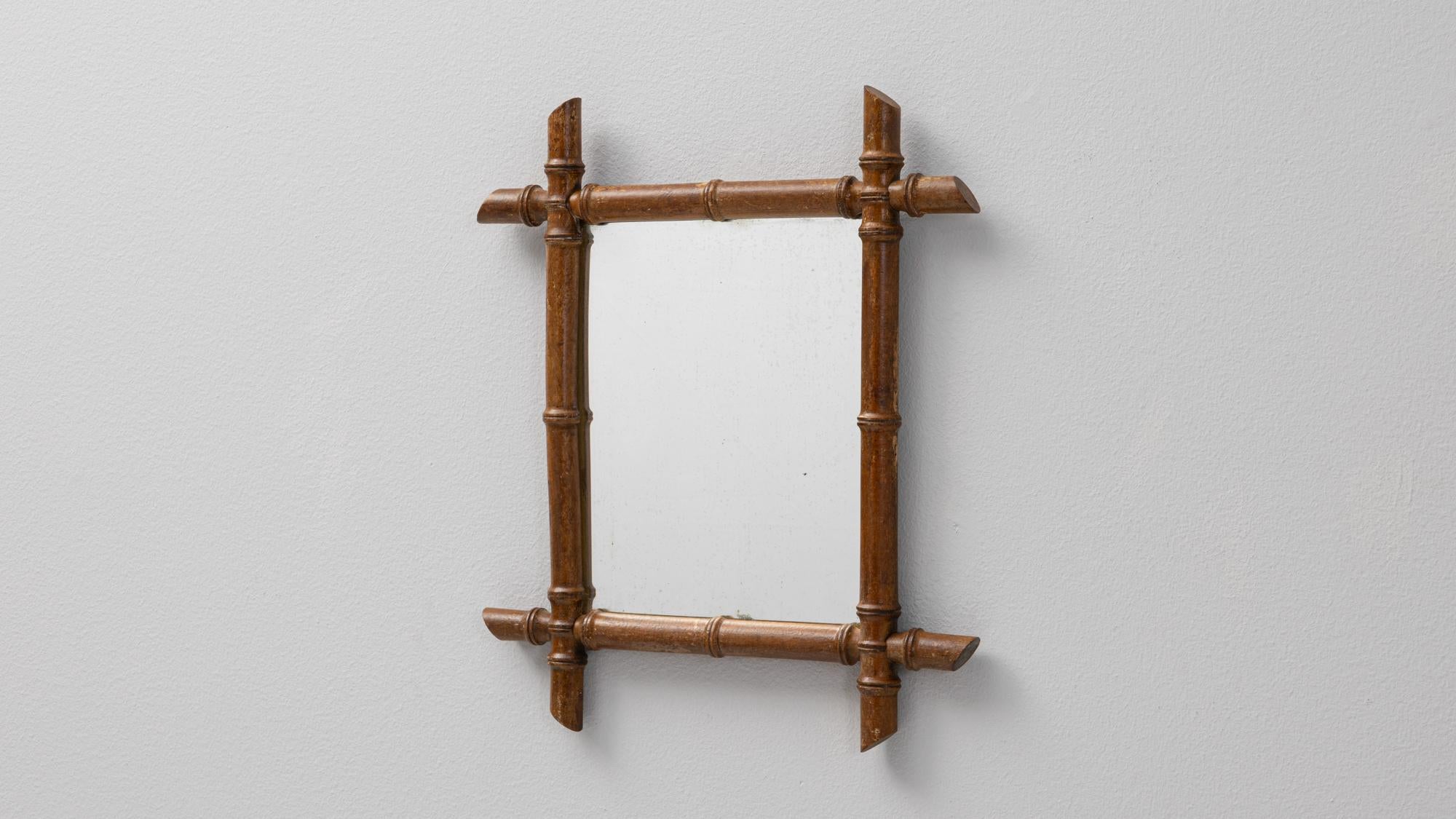 Imitation bambou Miroir français du 19ème siècle en faux bambou en vente
